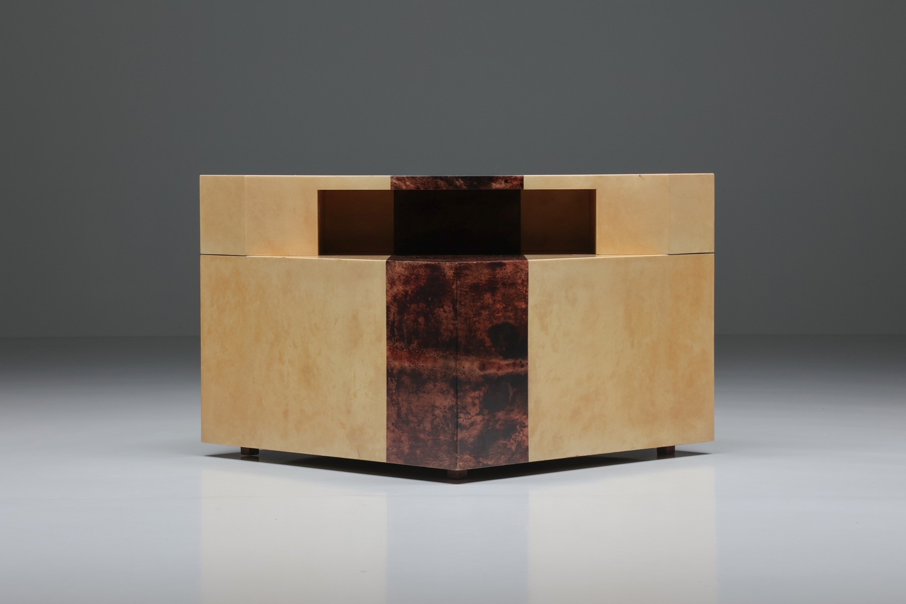 Aldo Tura console side table in postmodern design from the 1970s