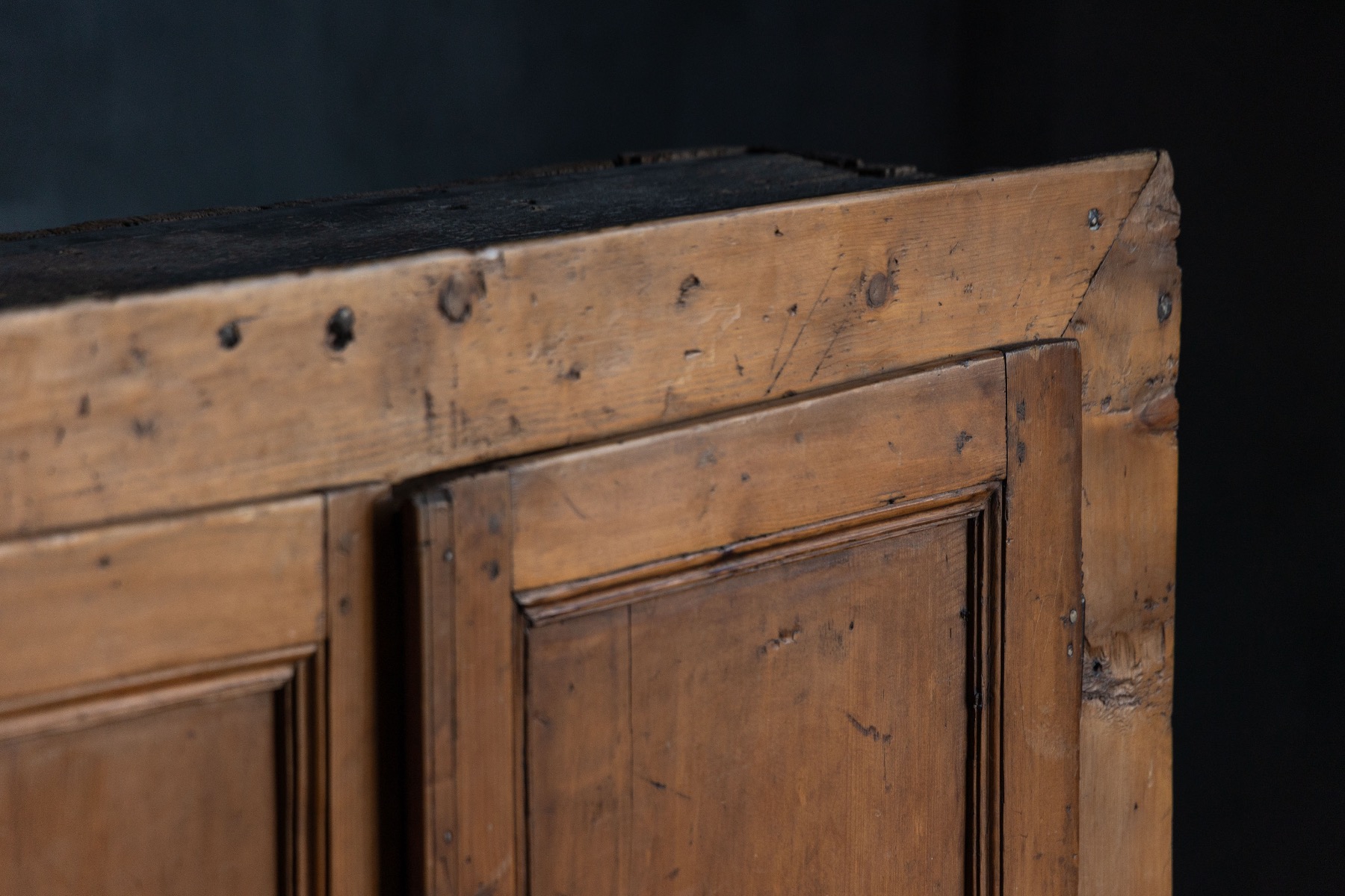Antique country cupboard from the 1800s in solid wood