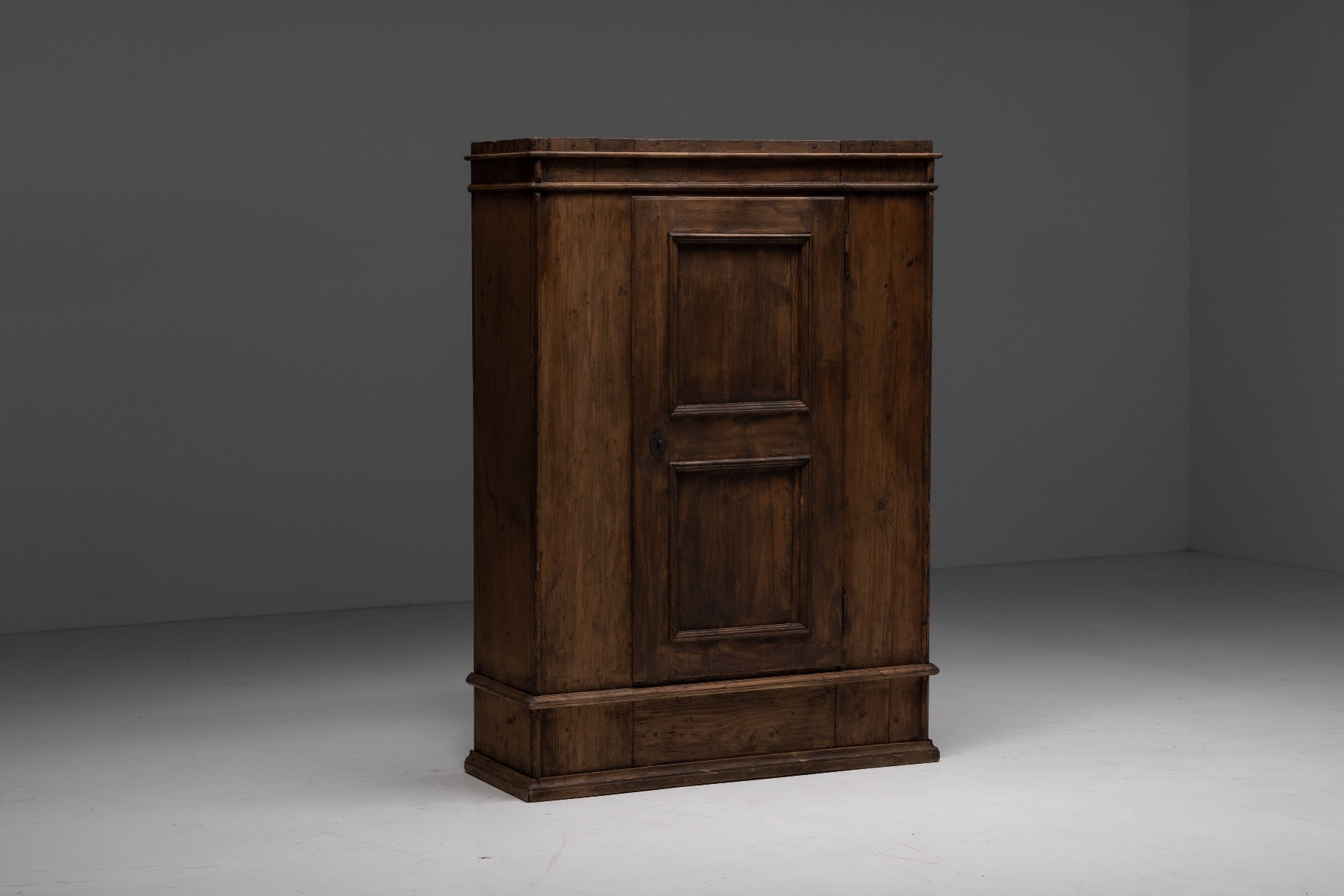Antique French alpine cabinet in travail populaire style