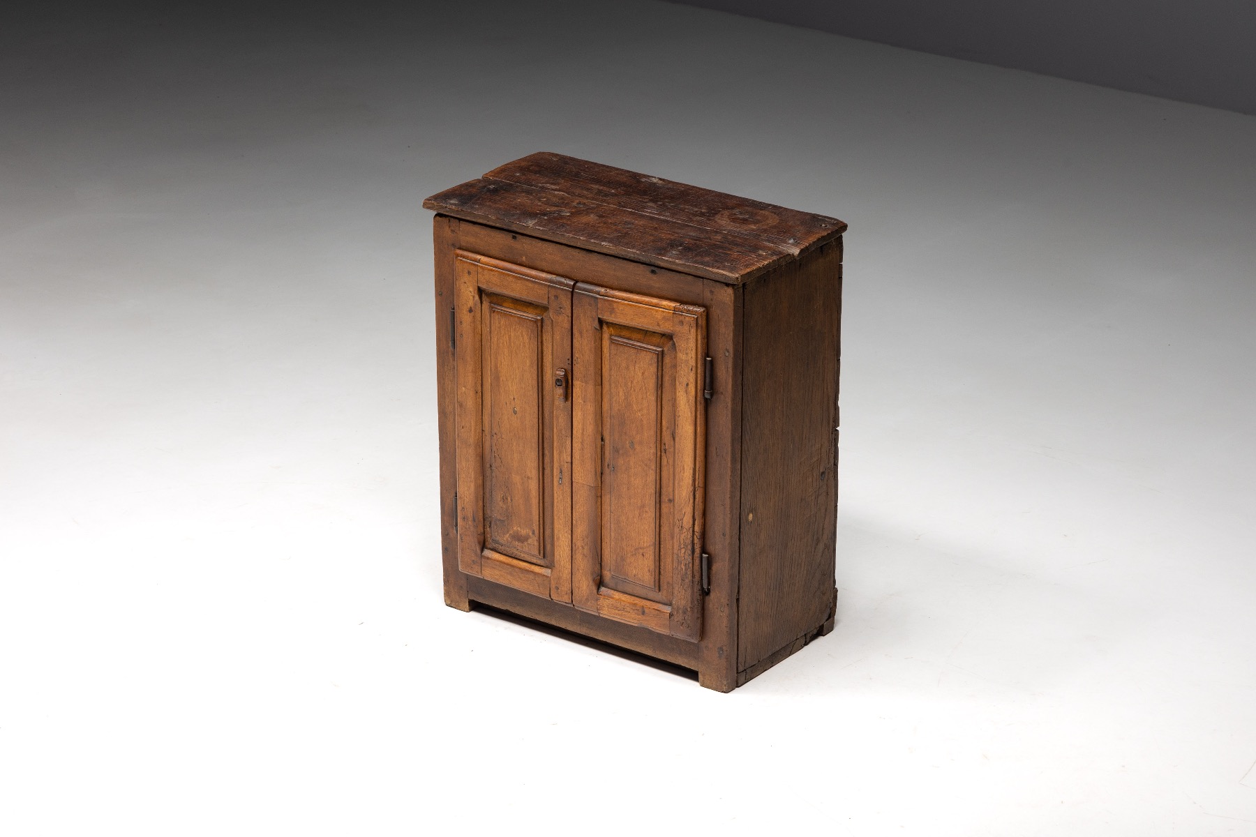 Antique French travail populaire cupboard in wood