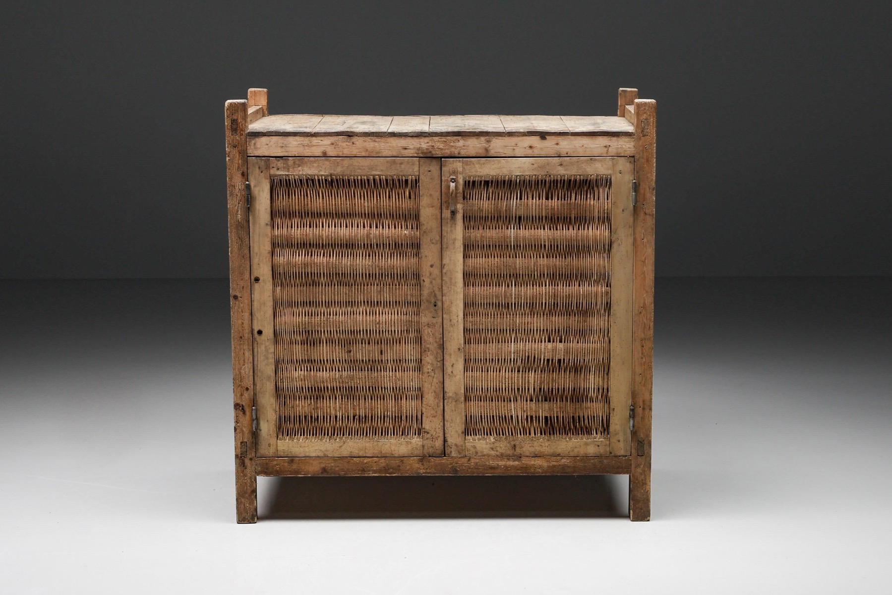 Antique Haute Savoie cheese cabinet in wabi sabi style