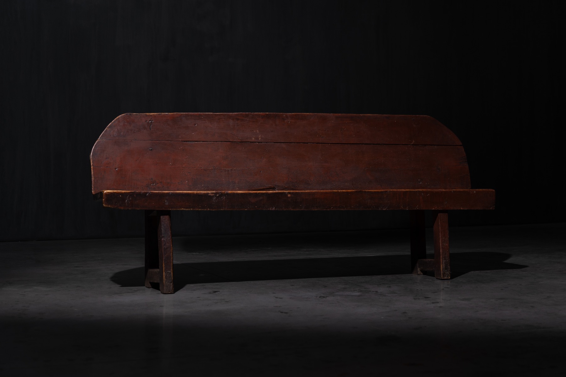 Antique solid wood bench with primitive character