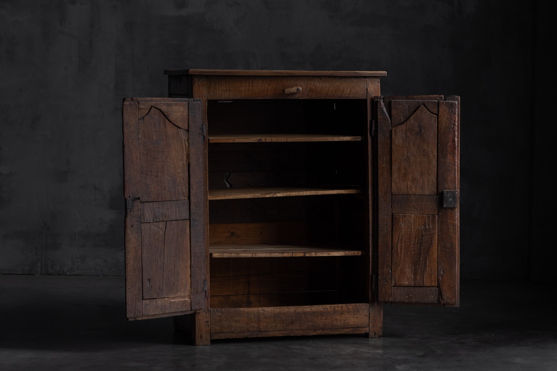 Antique solid wood cabinet with primitive character