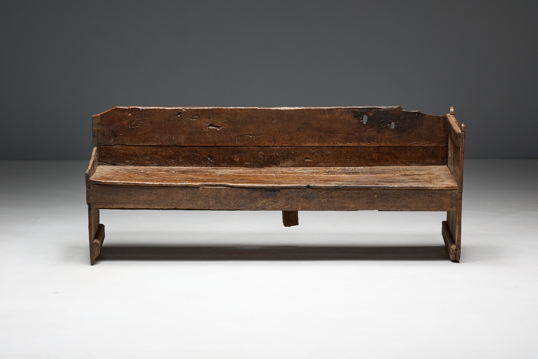 Antique rural wooden bench from the 1800s