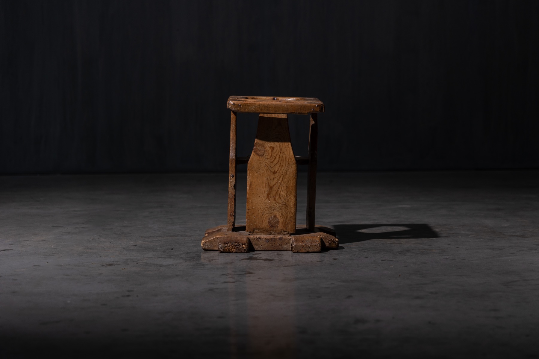 Antique wooden object combining function and sculptural form
