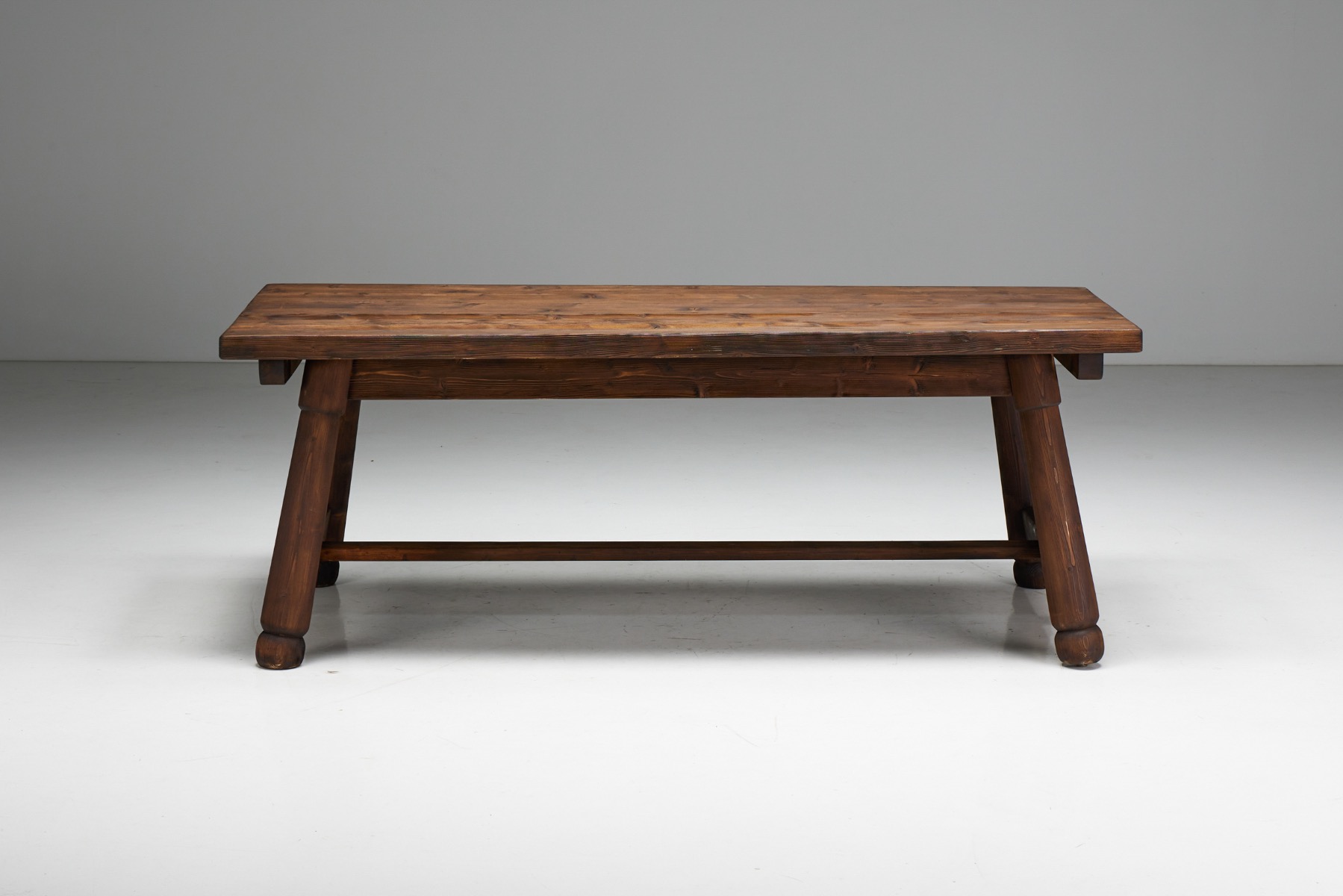 Antique style French travail populaire dining table in wood