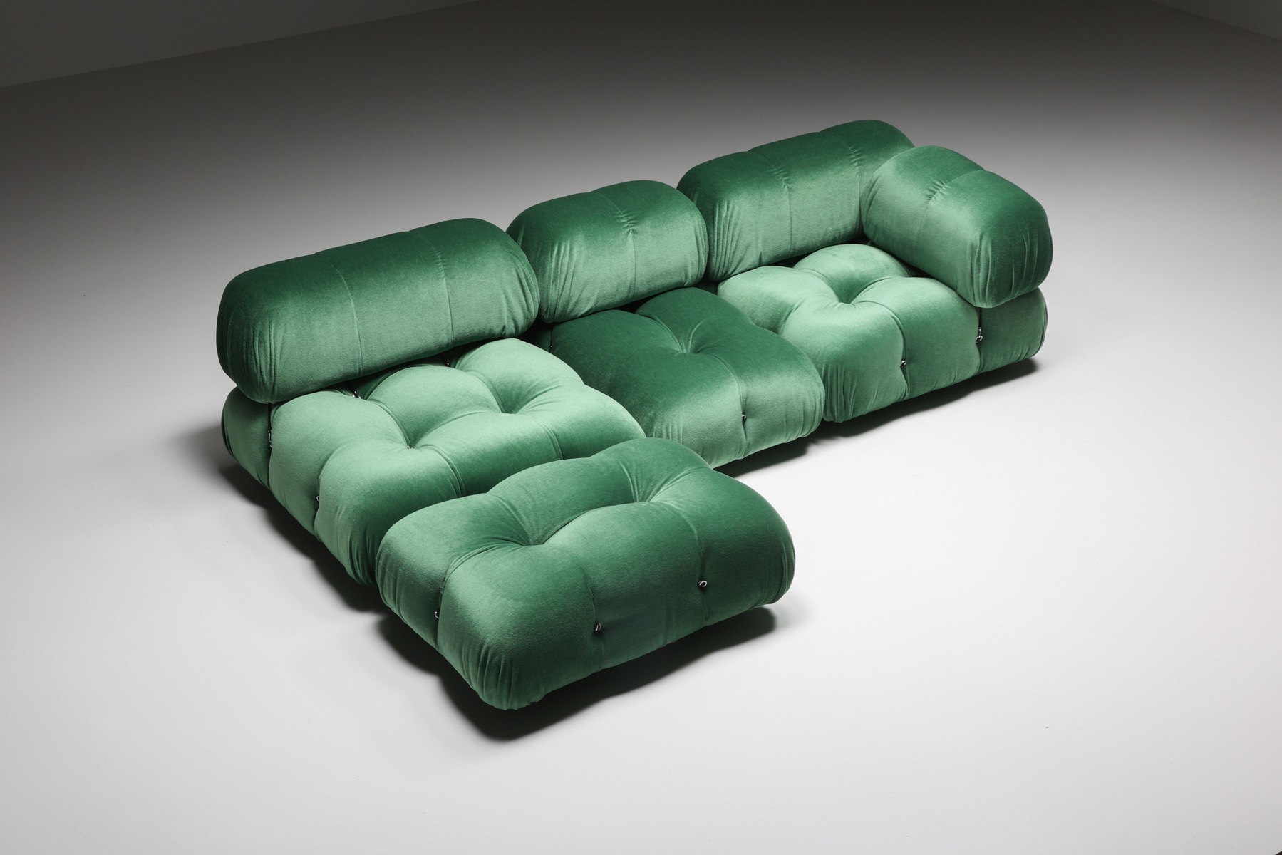 Camaleonda sofa by Mario Bellini in green velvet for B&B Italia