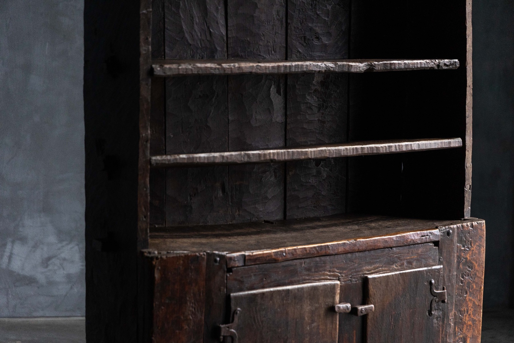 Early 1700s solid wood country cabinet