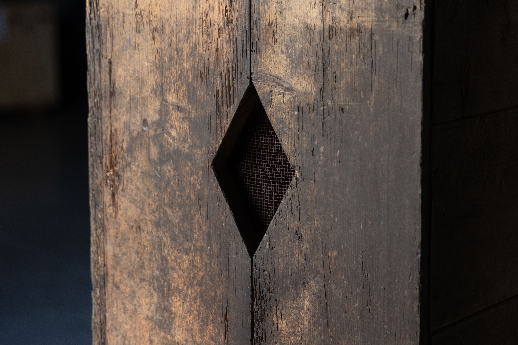 Early 1800s rustic country cabinet in solid wood