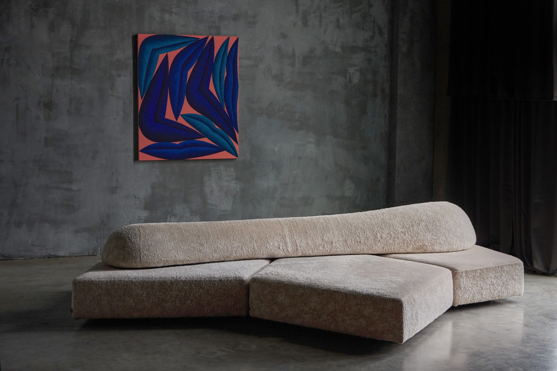 Edra On the Rocks sofa with organic sculptural form