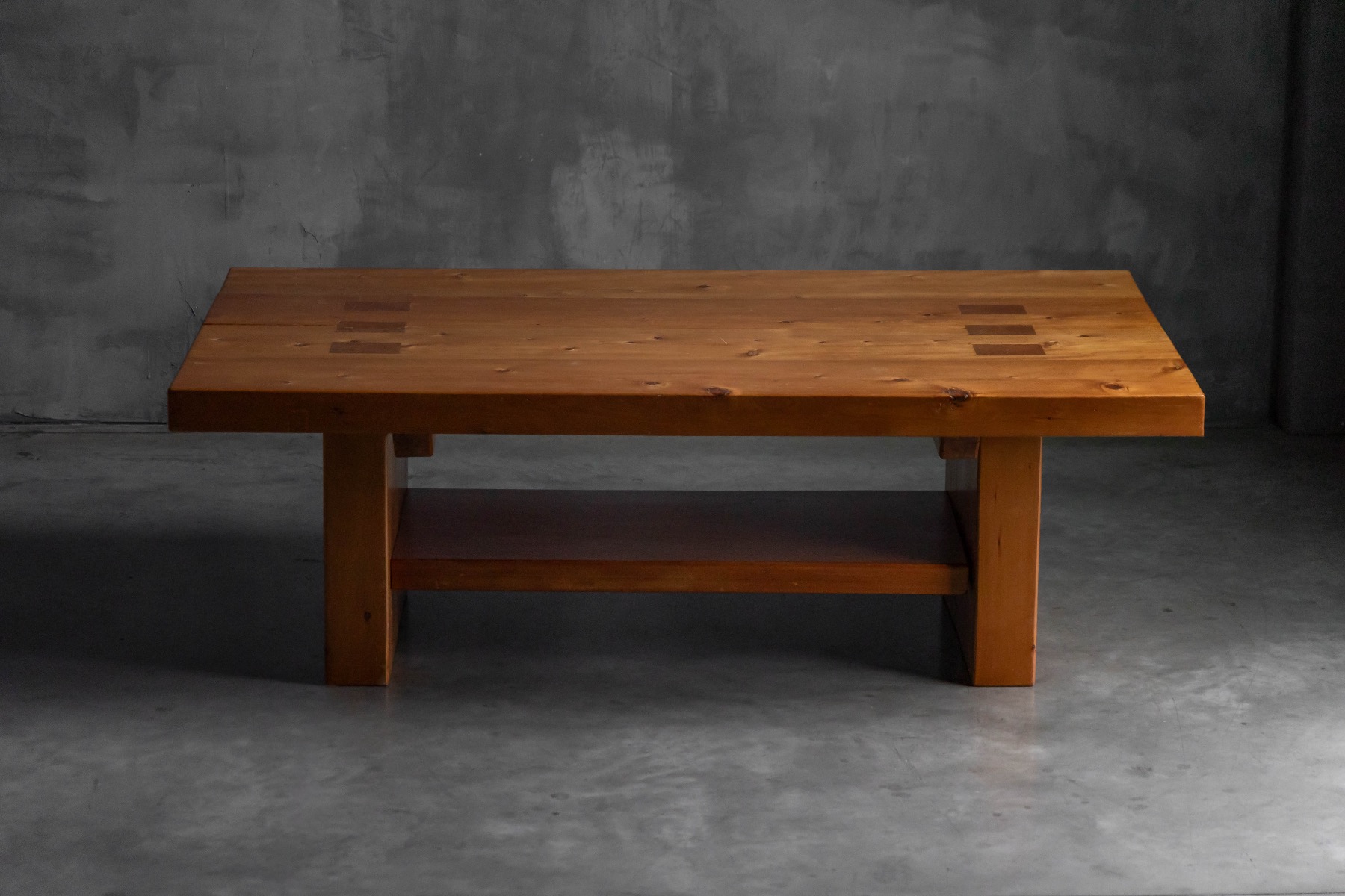 French alpine dining table crafted from solid elmwood