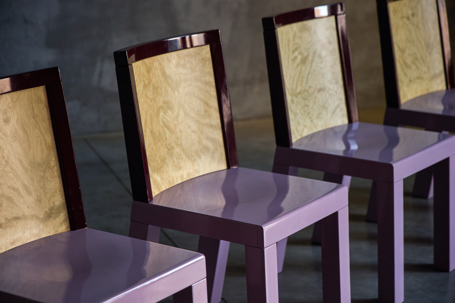 1980s pink dining chairs by Ettore Sottsass