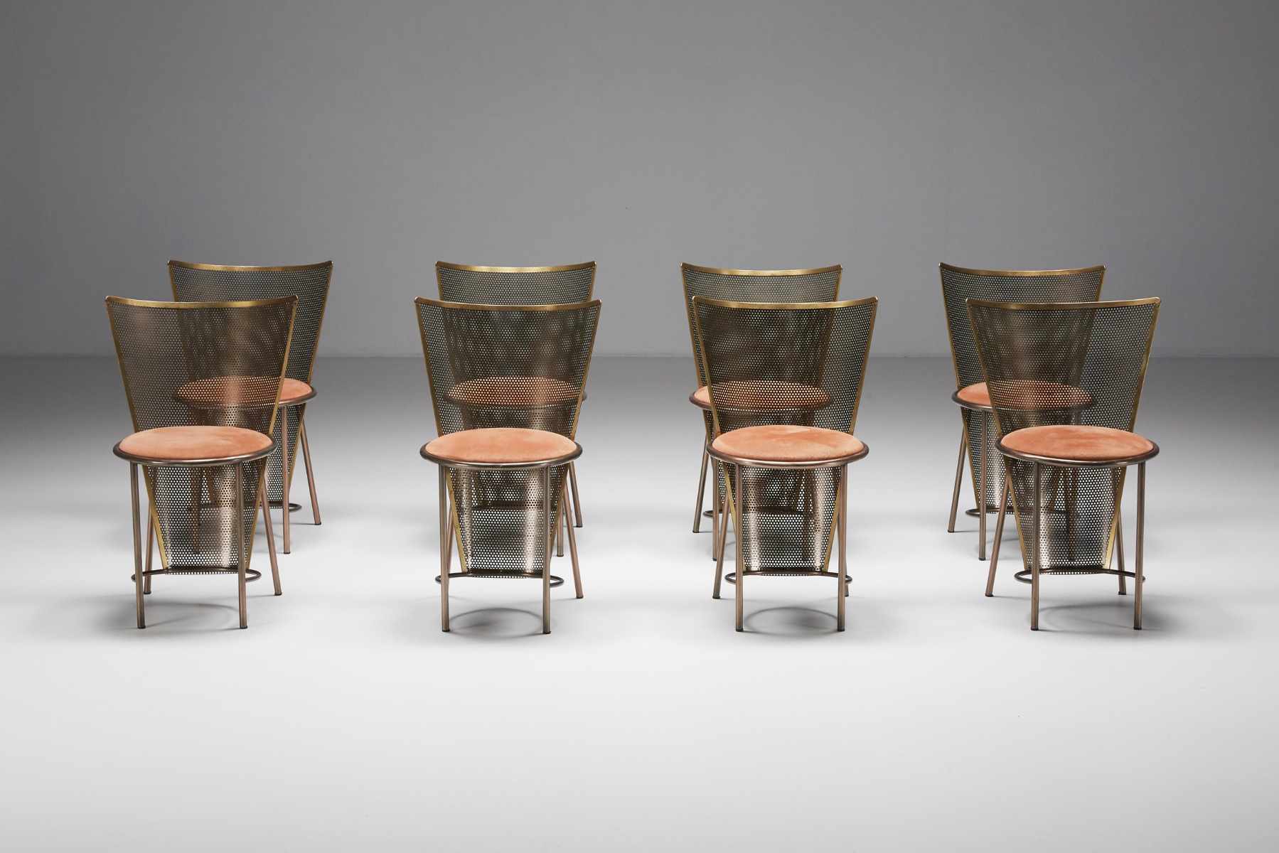 Frans van Praet brass chairs Expo 92 design
