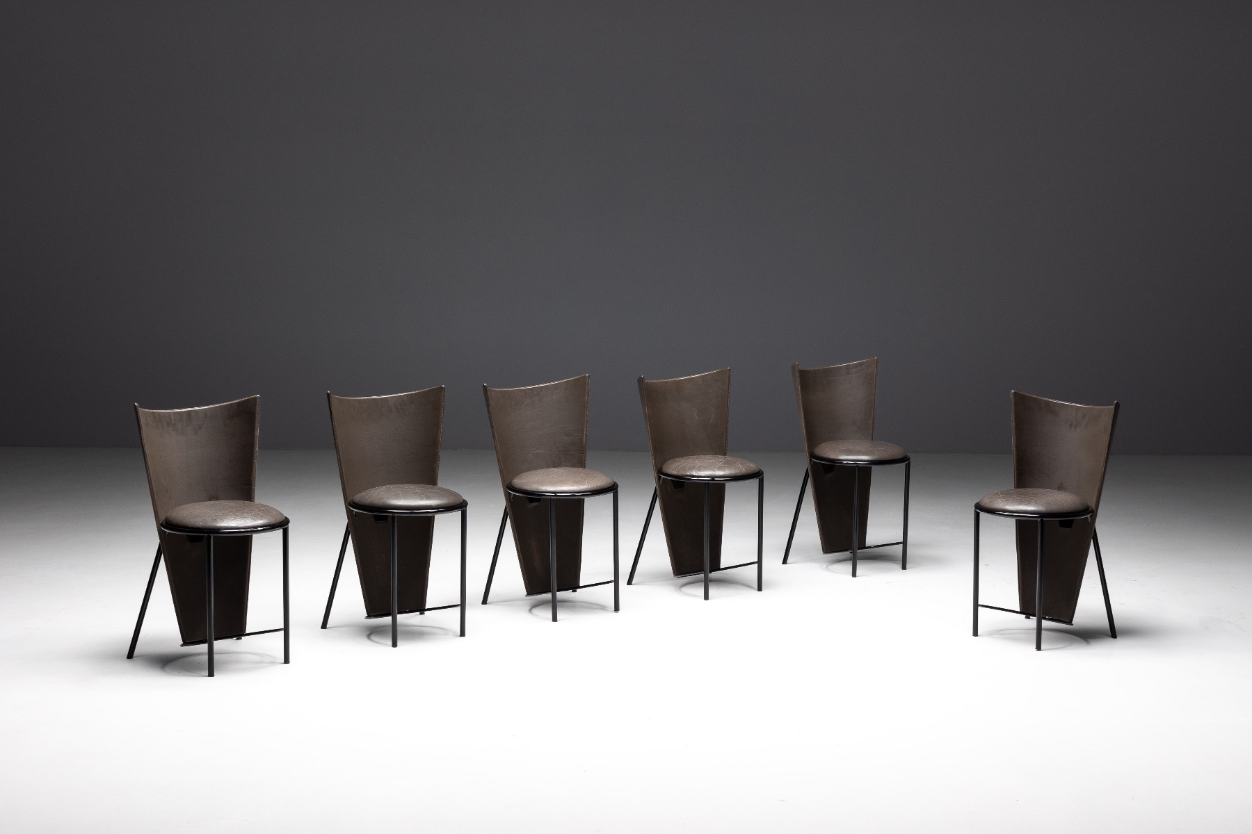 Frans van Praet Sevilla chairs in grey leather set