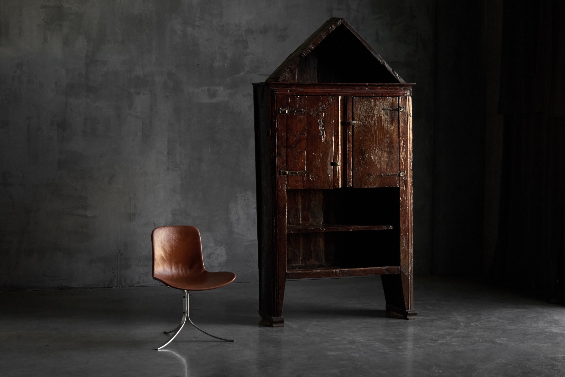 French Art Populaire cupboard with rustic vernacular character
