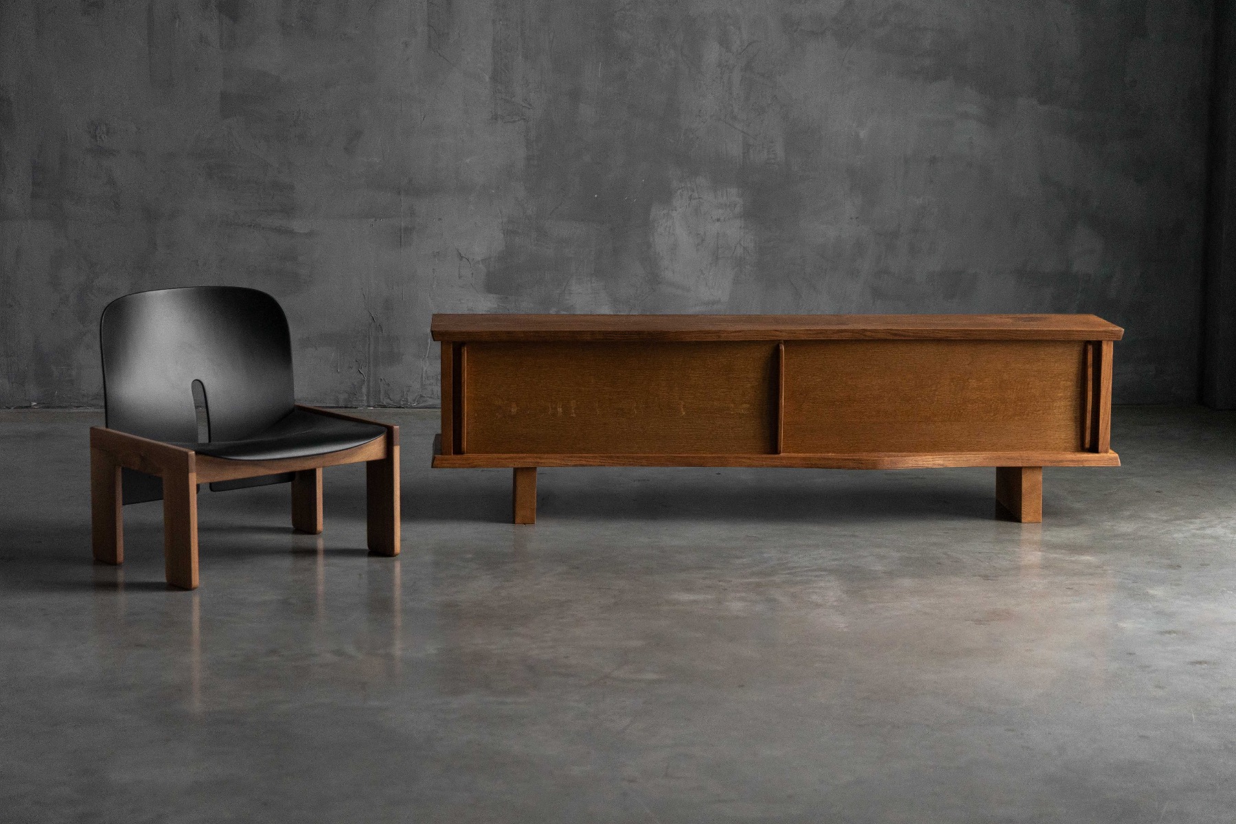 French modern sideboard inspired by the collaboration of Charlotte Perriand and Jean Prouvé