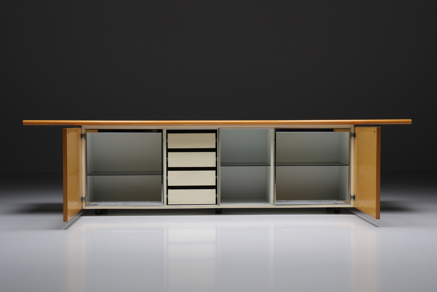 Giotto Stoppino credenza in natural wood from 1977 design