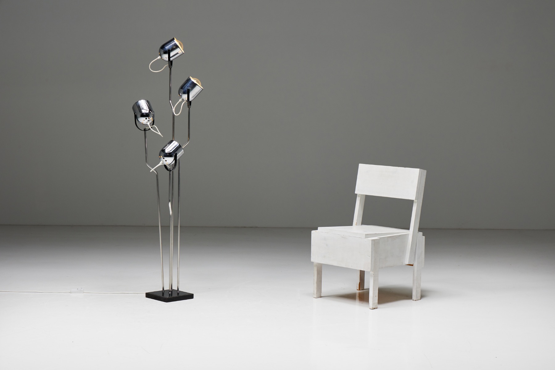 Goffredo Reggiani chrome floor lamp from the 1970s design