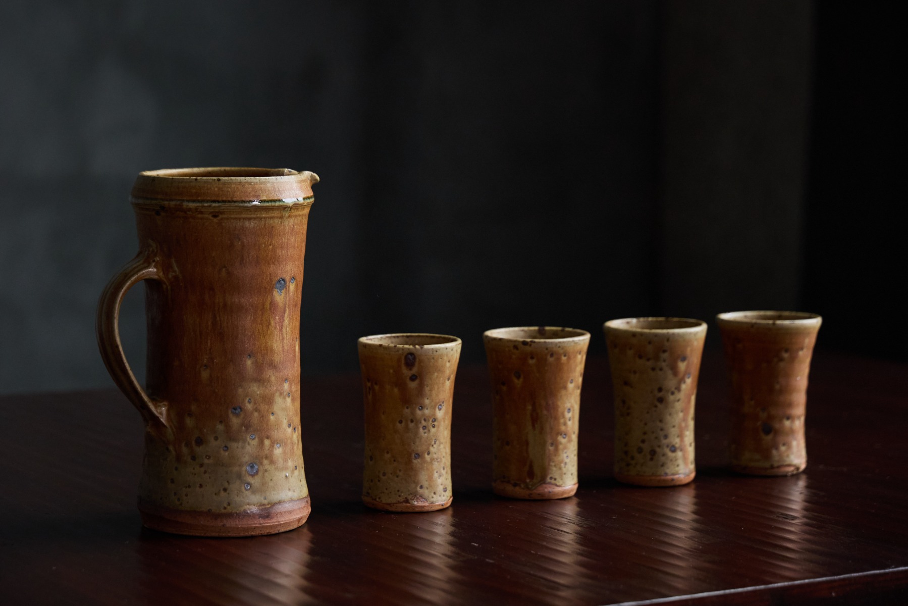 Gustave Tiffoche French studio ceramic set