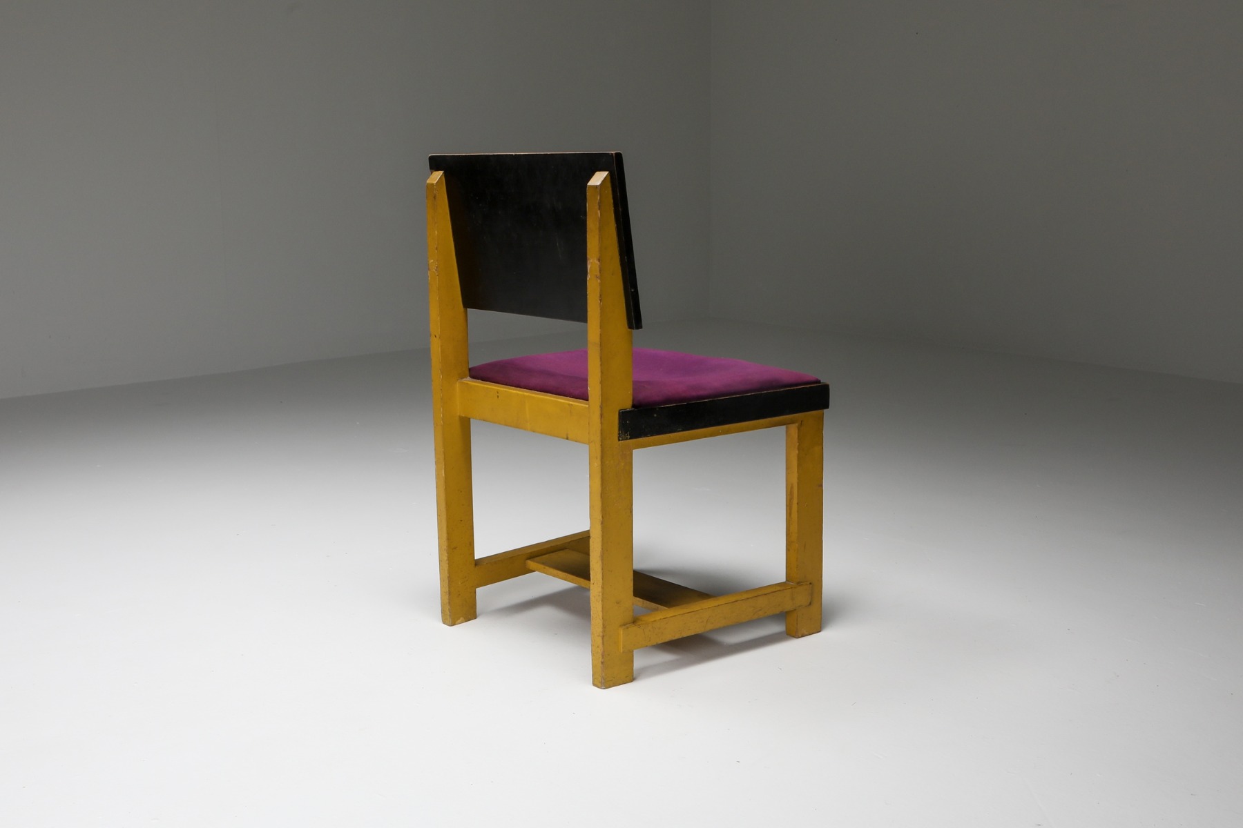 H Wouda yellow chair Dutch design from 1924