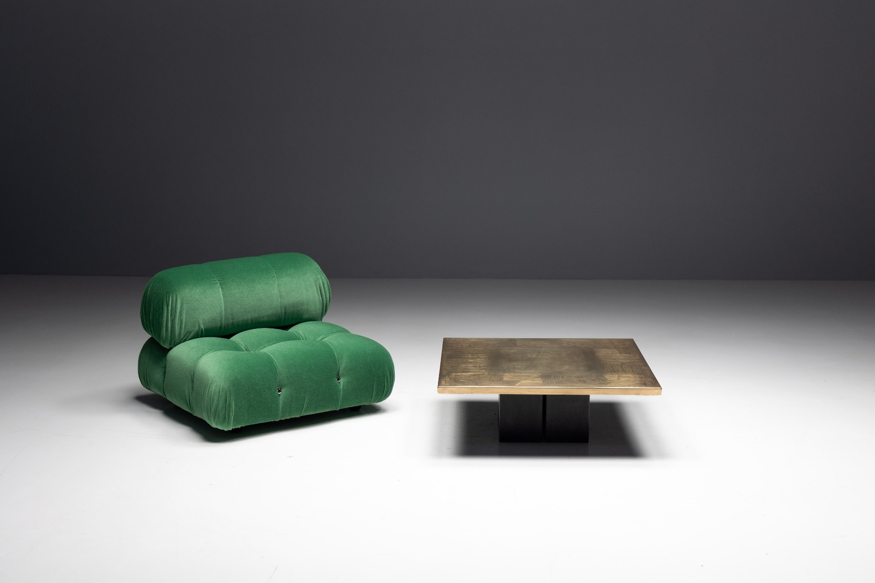 Christian Heckscher brass etched coffee table from the 1970s design