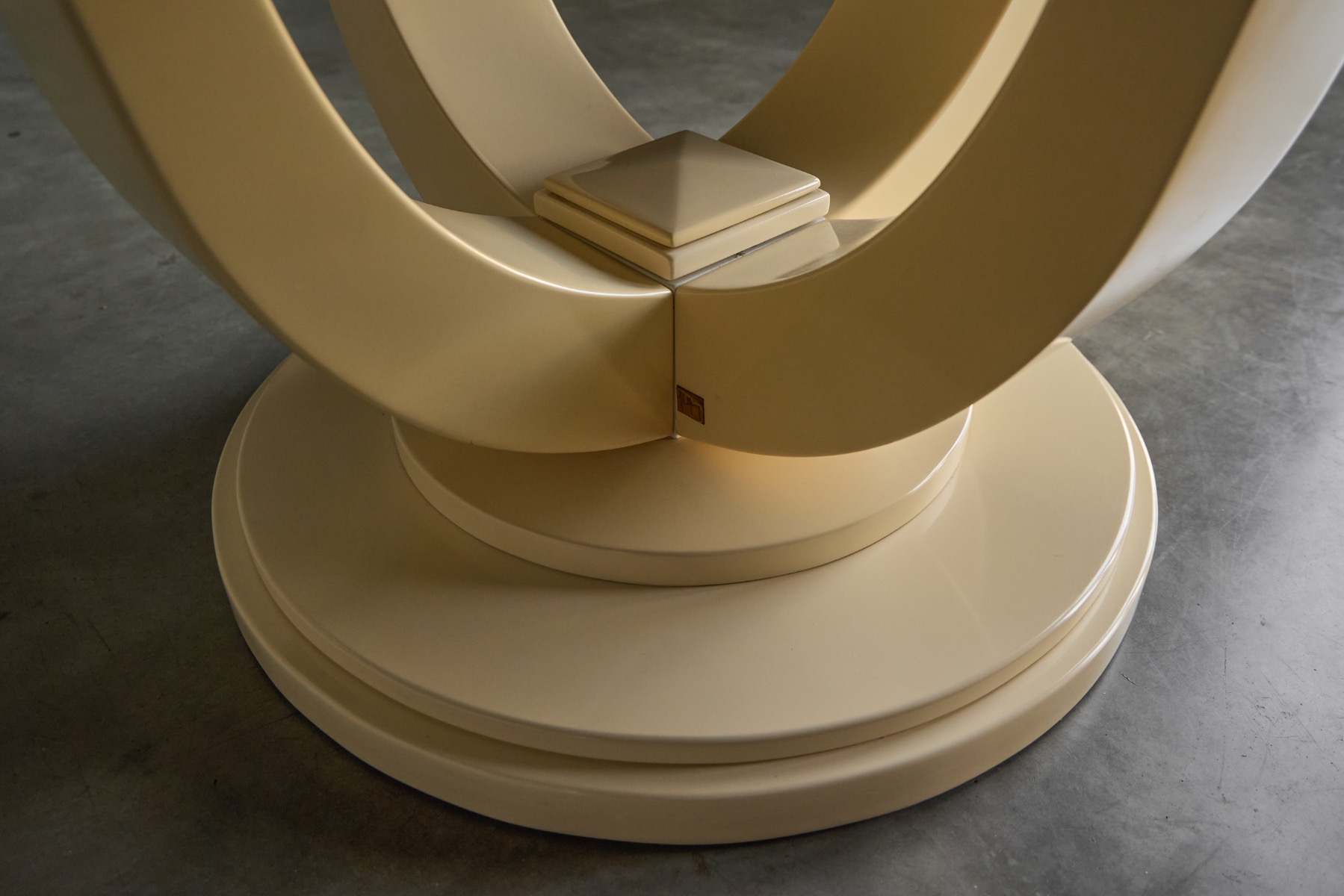 Jean Claude Mahey faux marble table with high gloss lacquer finish