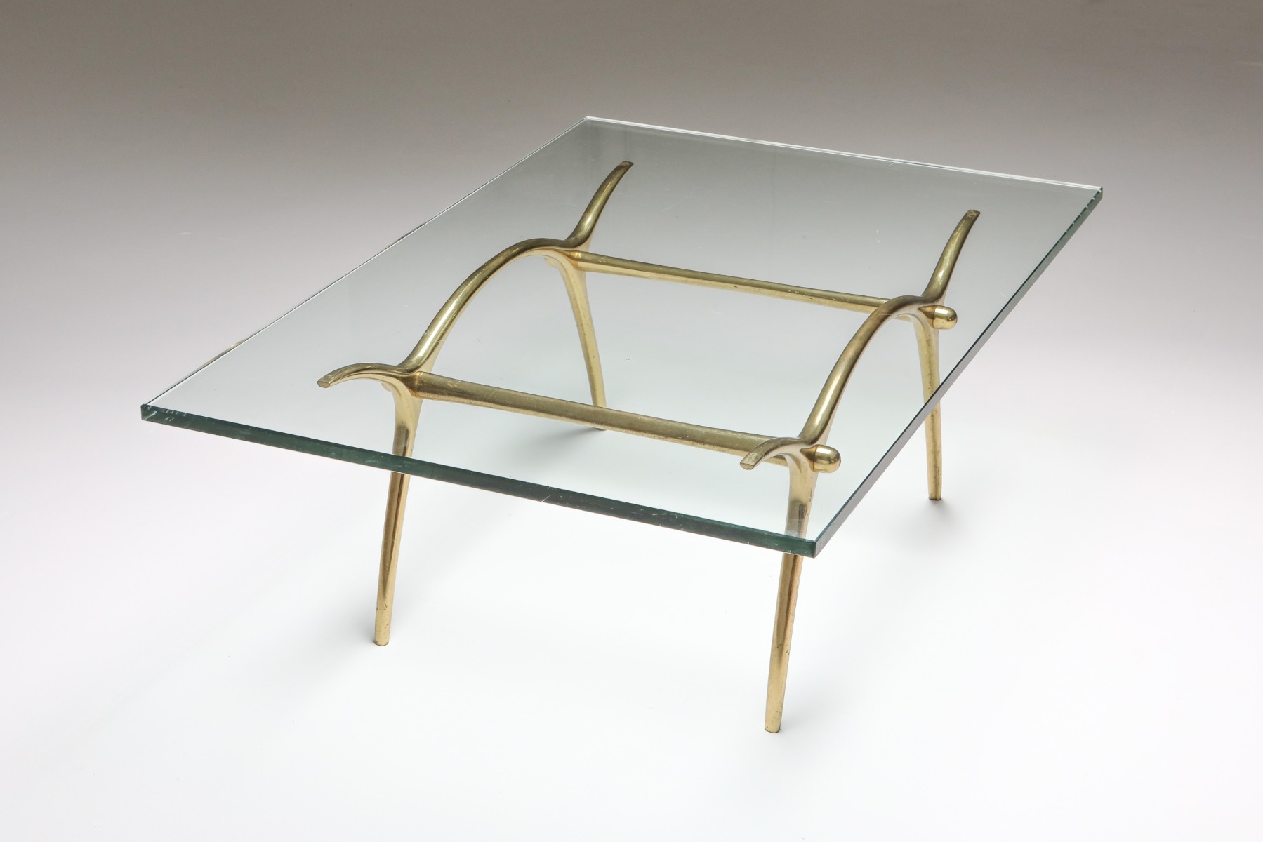 Kouloufi bronze coffee table in Hollywood Regency style from the 1970s design