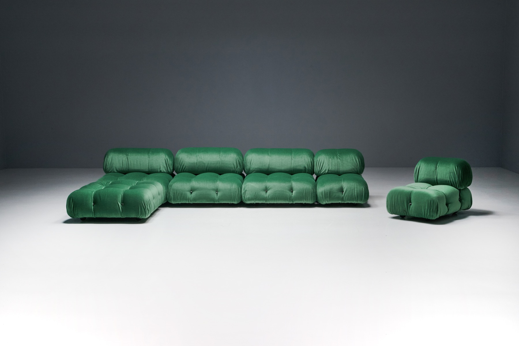 Mario Bellini Camaleonda sofa in green velvet