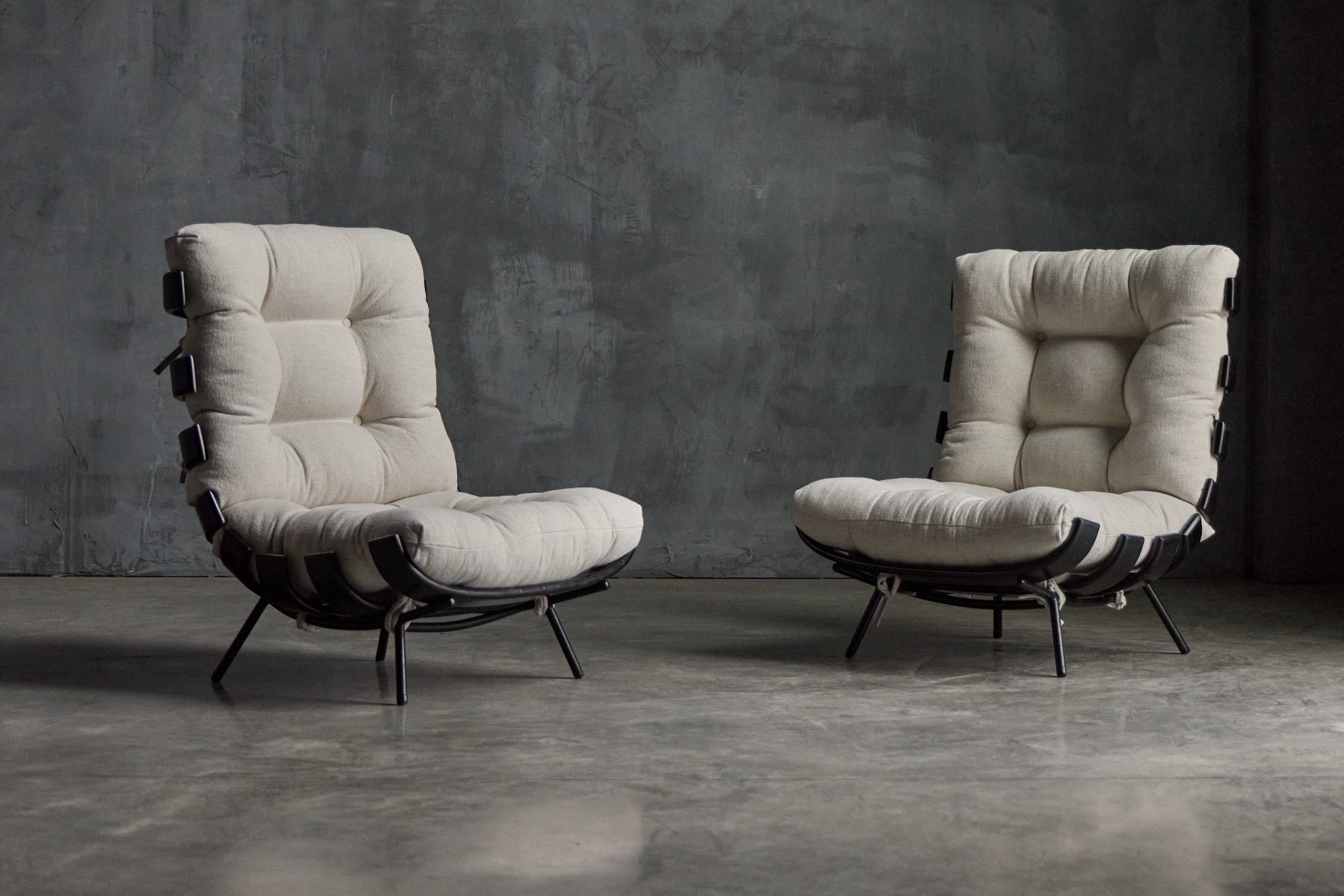 1954 Brazilian modern Costela armchairs by Eisler and Hauner