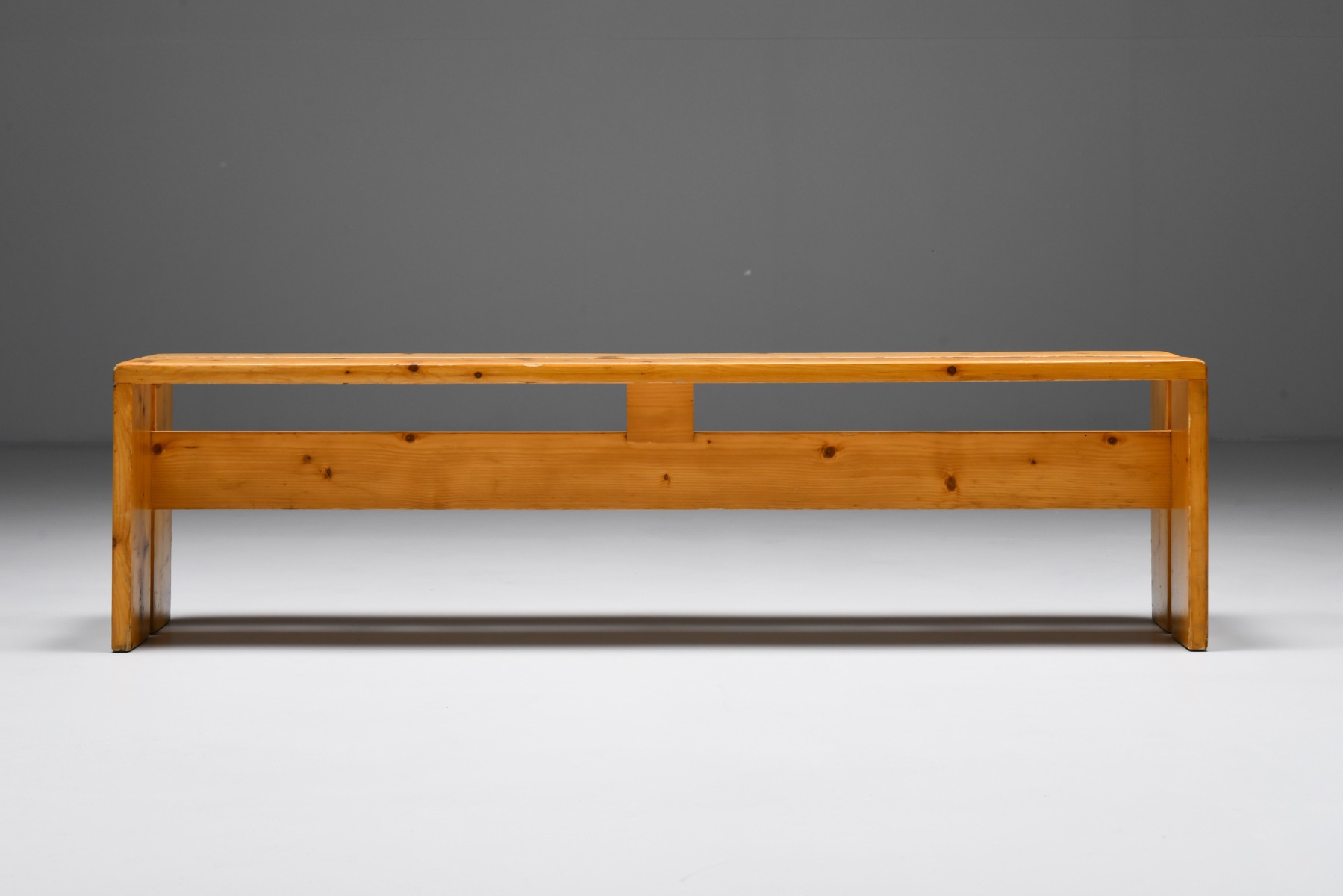 Charlotte Perriand Les Arcs three seat bench from the 1960s design