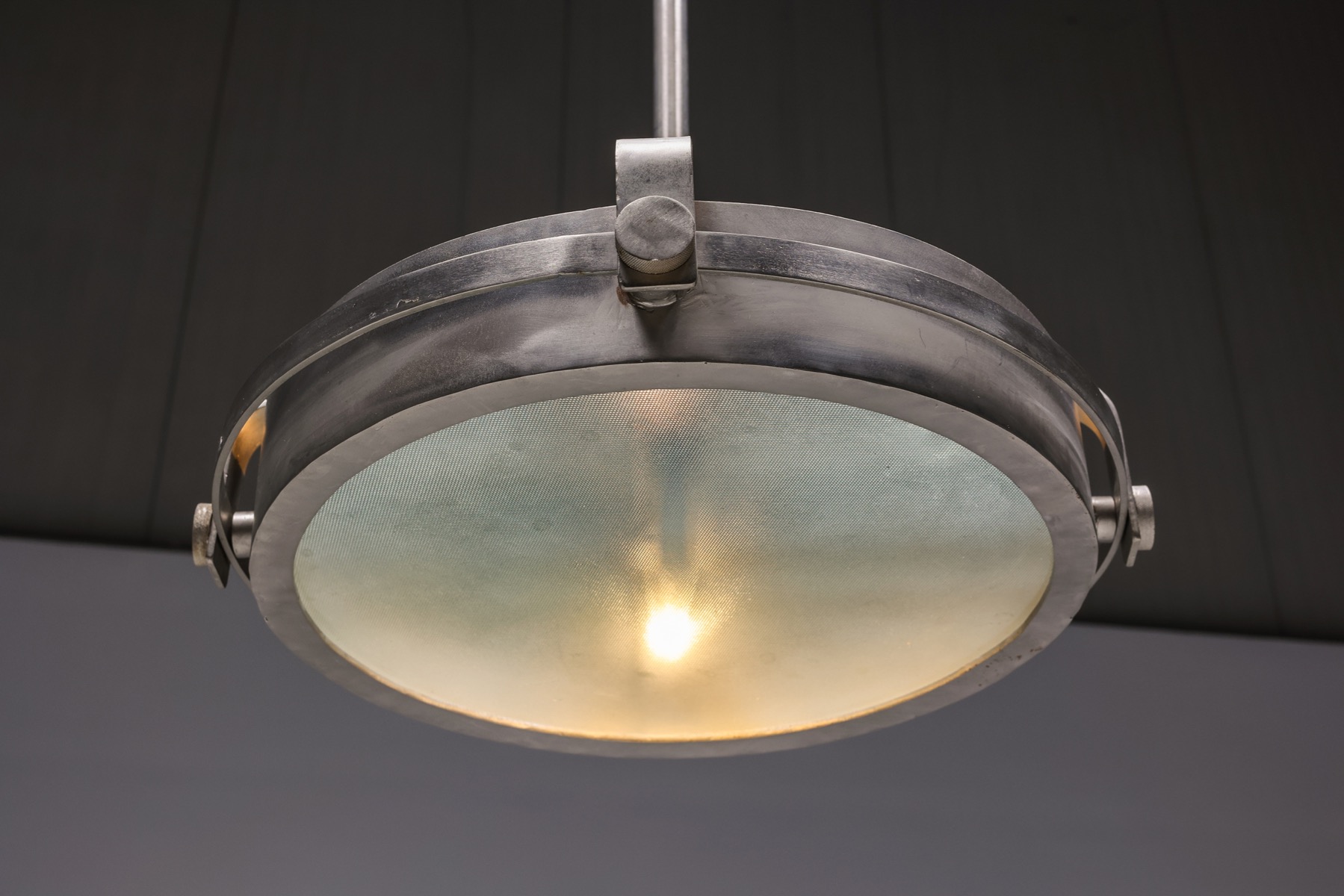 Postmodern steel ceiling lamp chandelier from the 1990s design