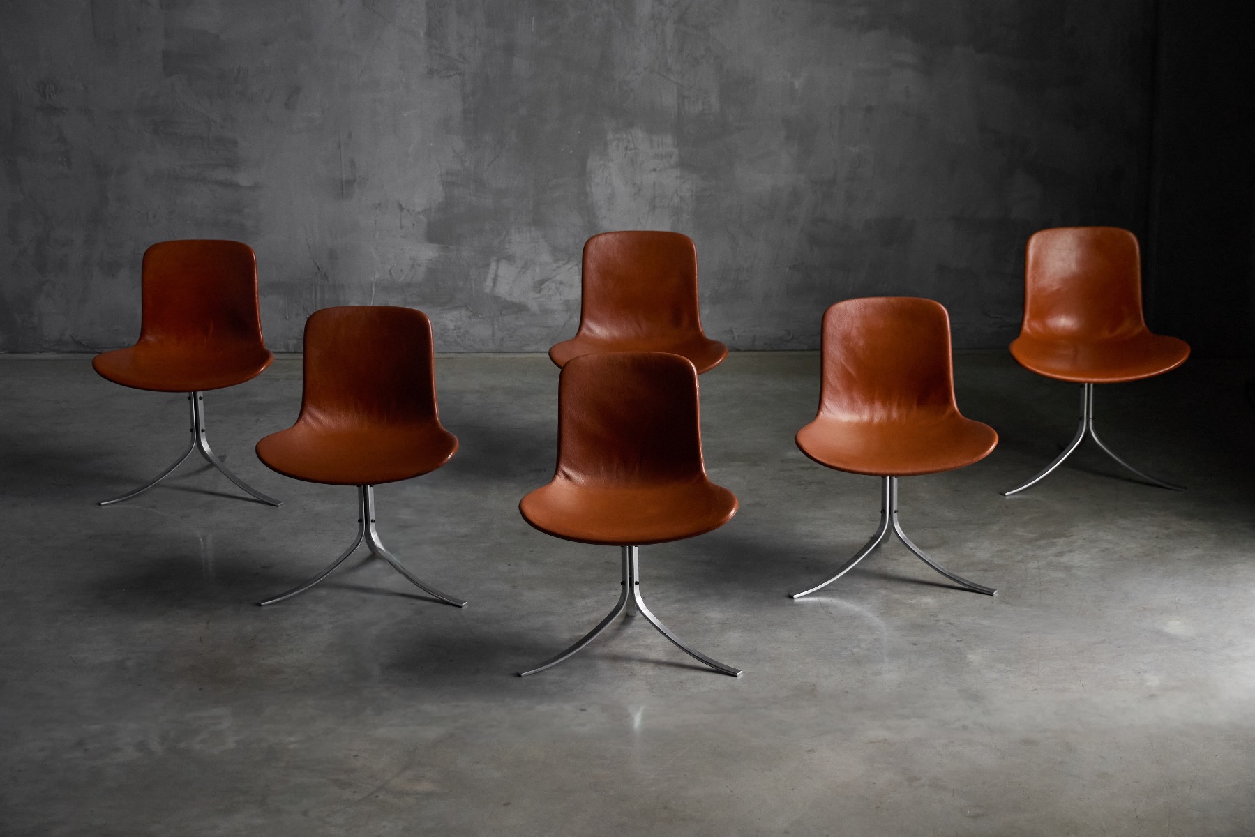 Poul Kjærholm PK9 first edition dining chair with sculptural steel frame