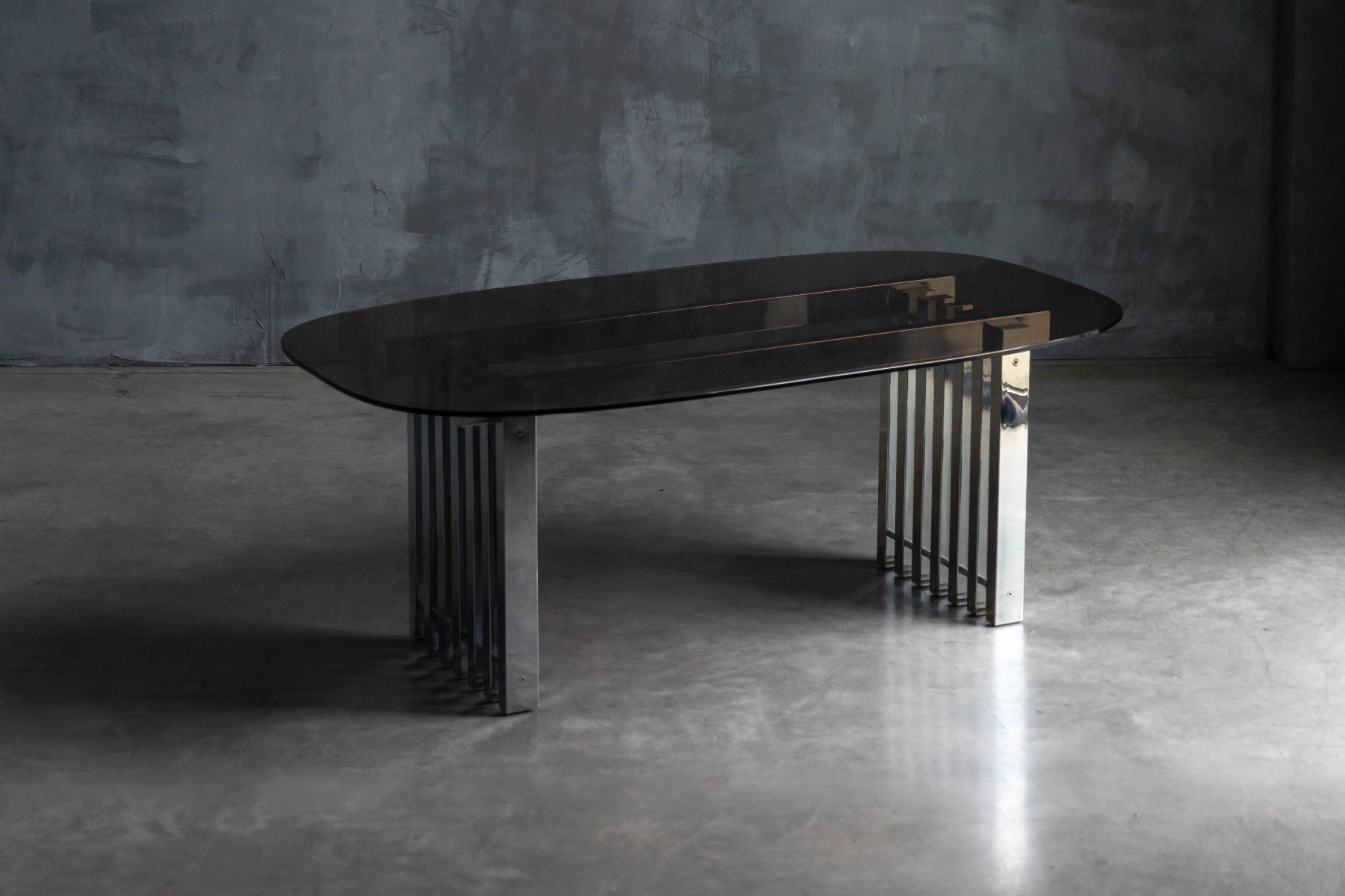 1970s Roche Bobois dining table with chrome base