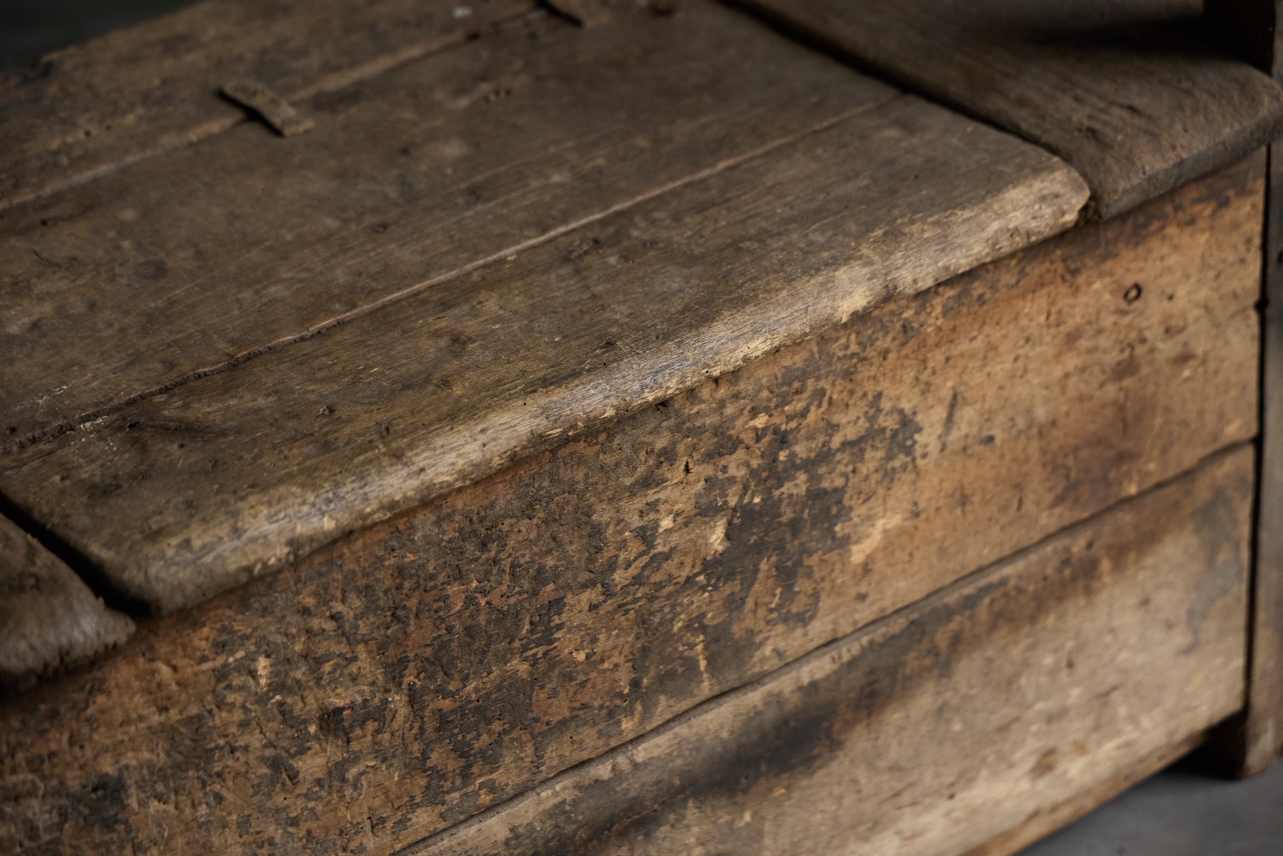Rustic 19th century wooden farmhouse bench