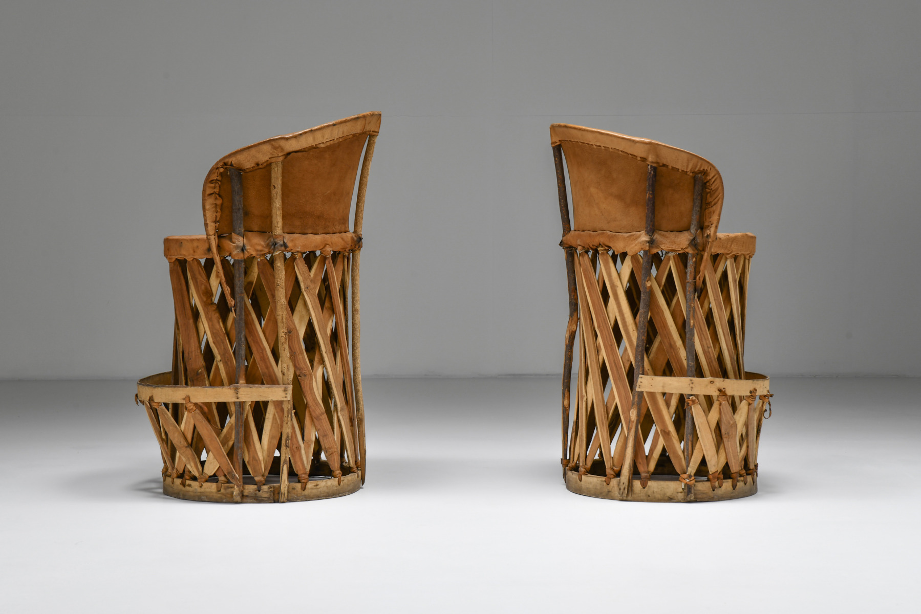 Vintage Mexican bar stools in art populaire style from the 1970s design