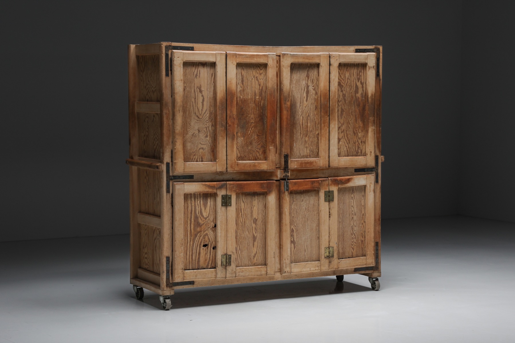 Vintage oak storage cabinet from the early 1900s