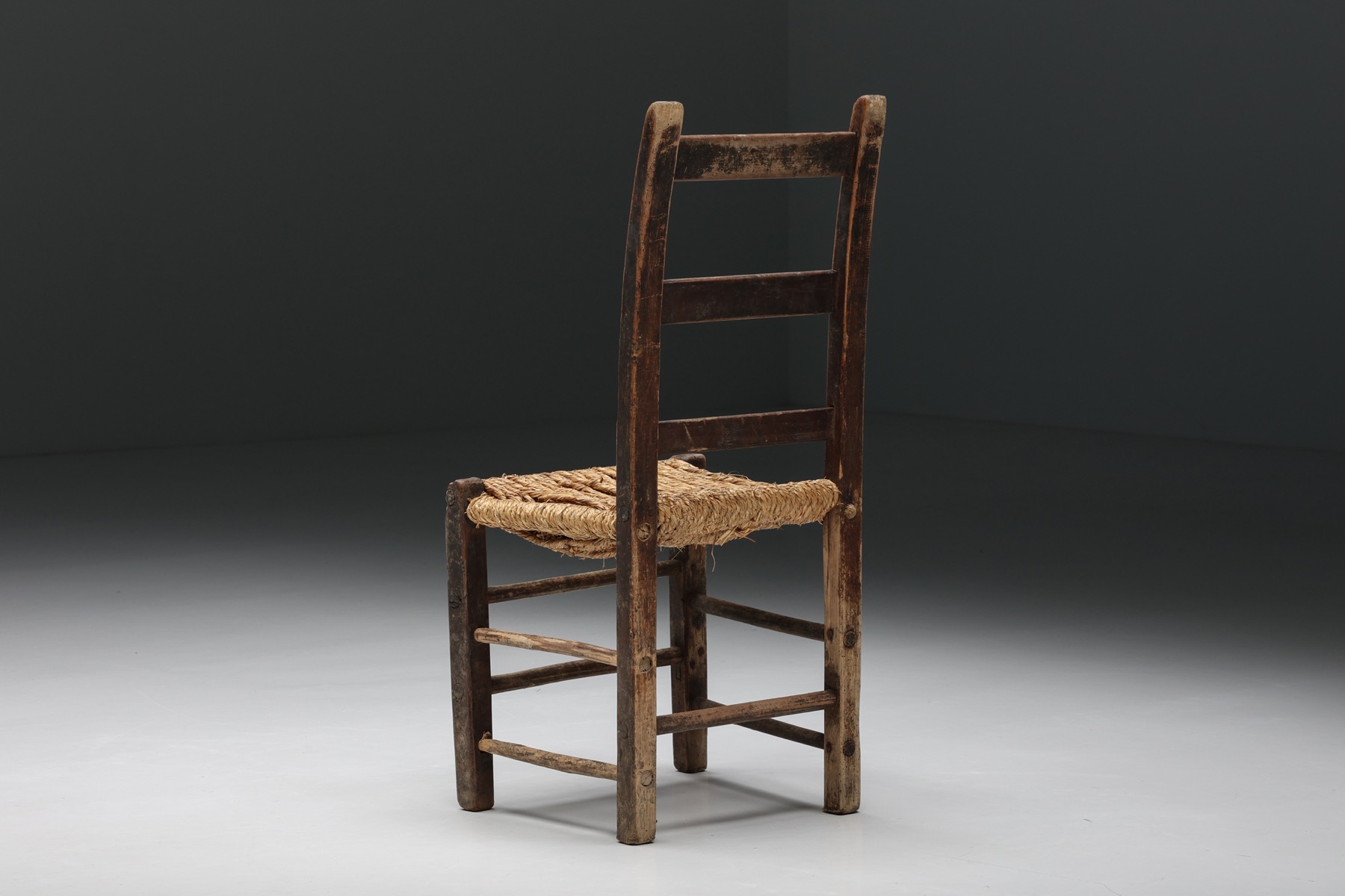 Vintage rattan chair in artisanal design from the 1940s