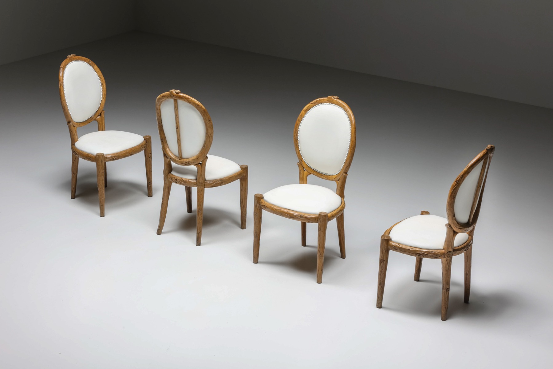 Vintage wooden dining chairs in Thonet style from the 1960s