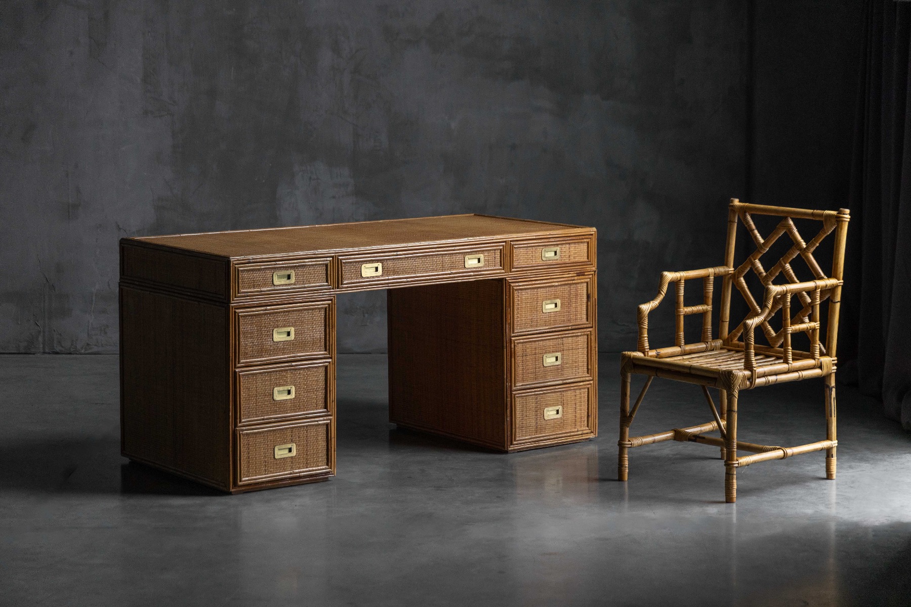 Vivai del Sud bamboo armchair with Italian modernist design