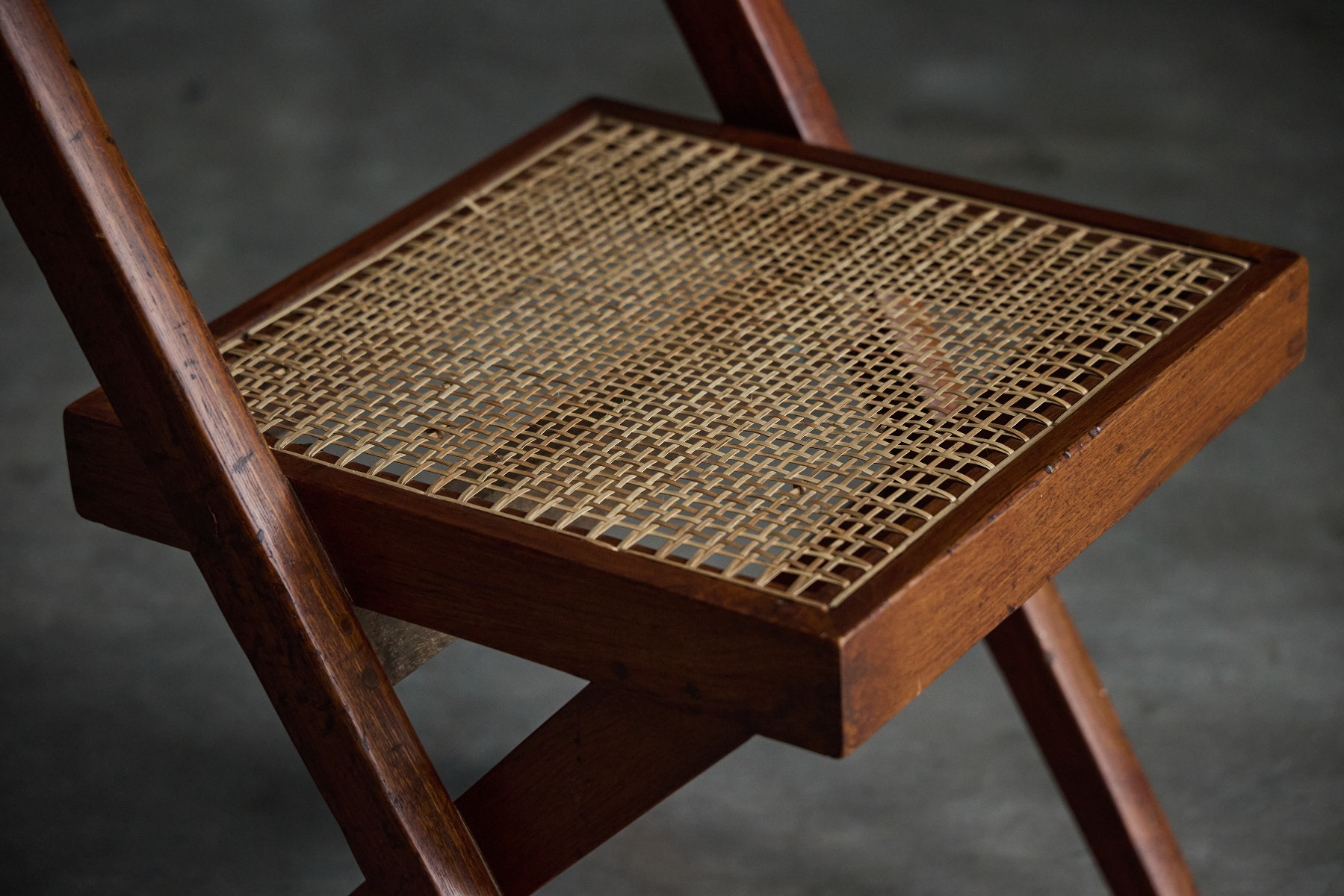 Architectural wooden library chair with modern proportions