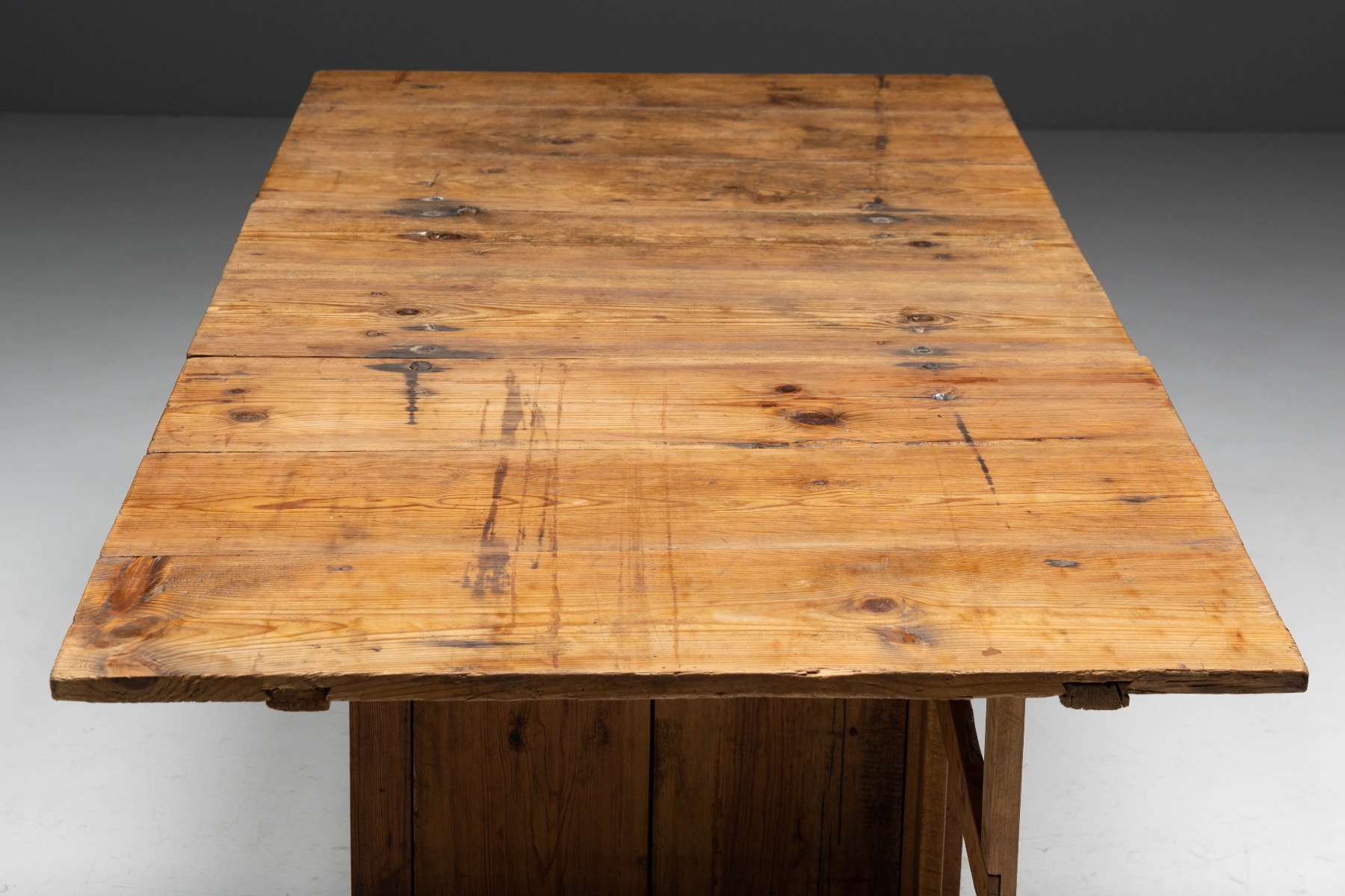 Gallery level vernacular drop leaf worktable