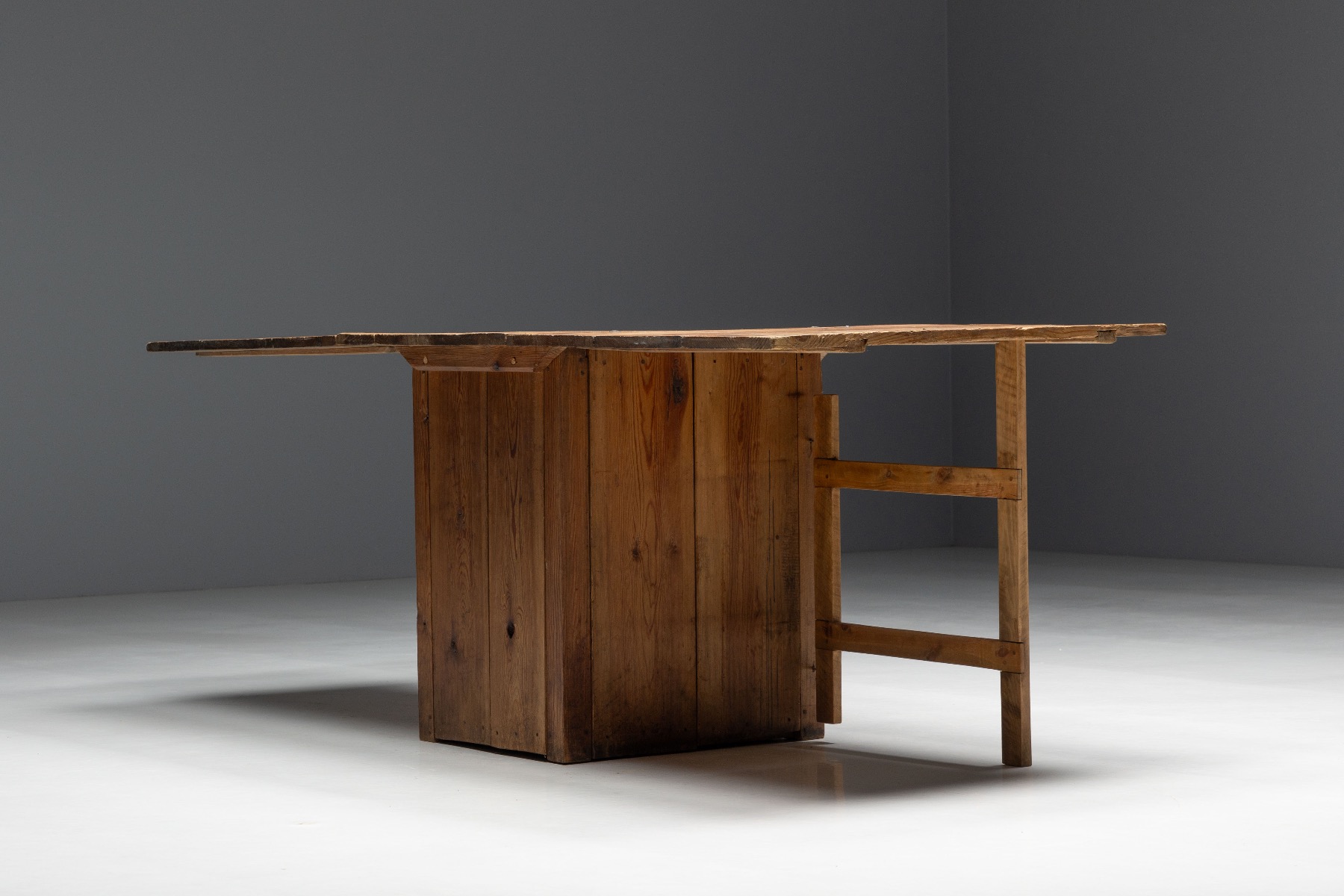 Museum level vernacular drop leaf worktable from the 1800s