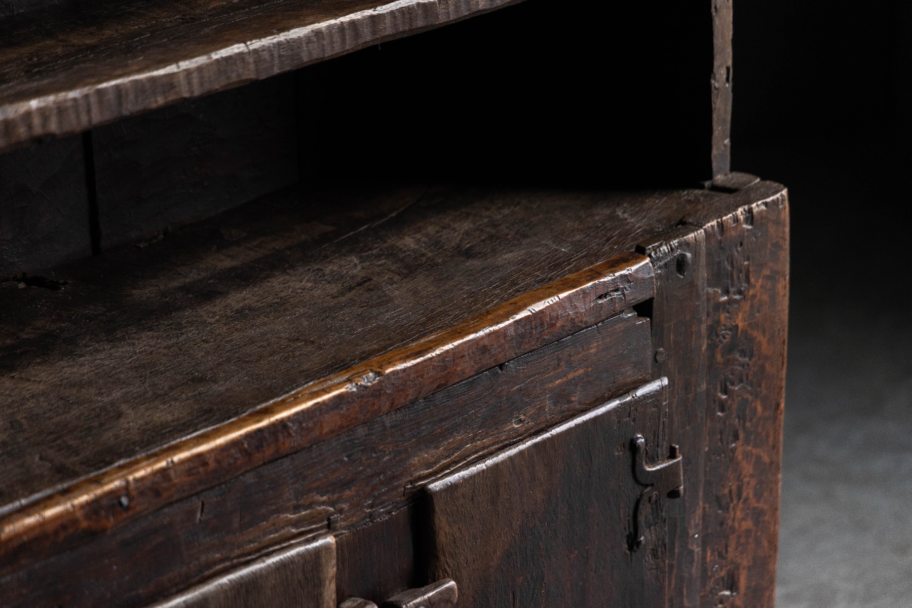18th century farmhouse cupboard in rustic style