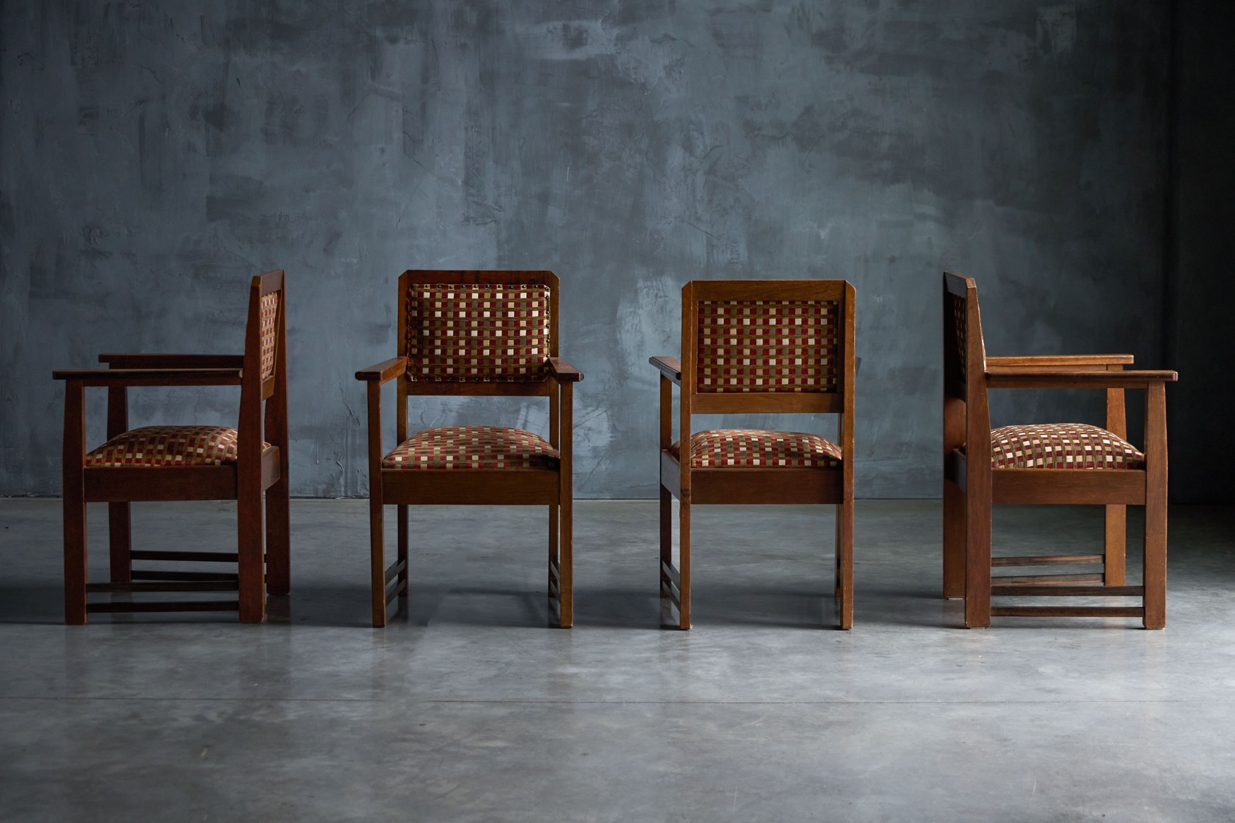 1940s Dutch expressionist armchairs Amsterdam School