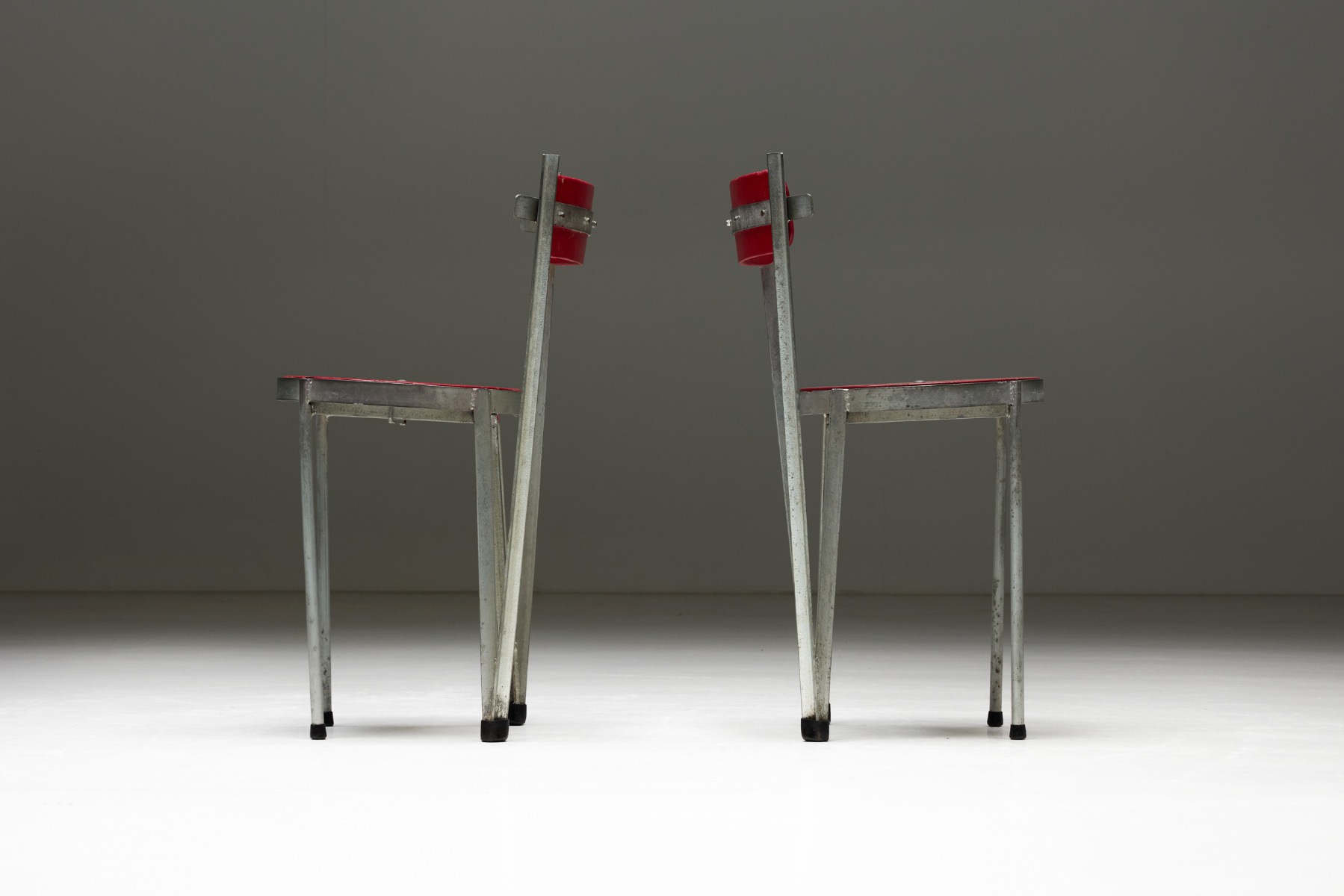 1940s metal industrial chair in factory style