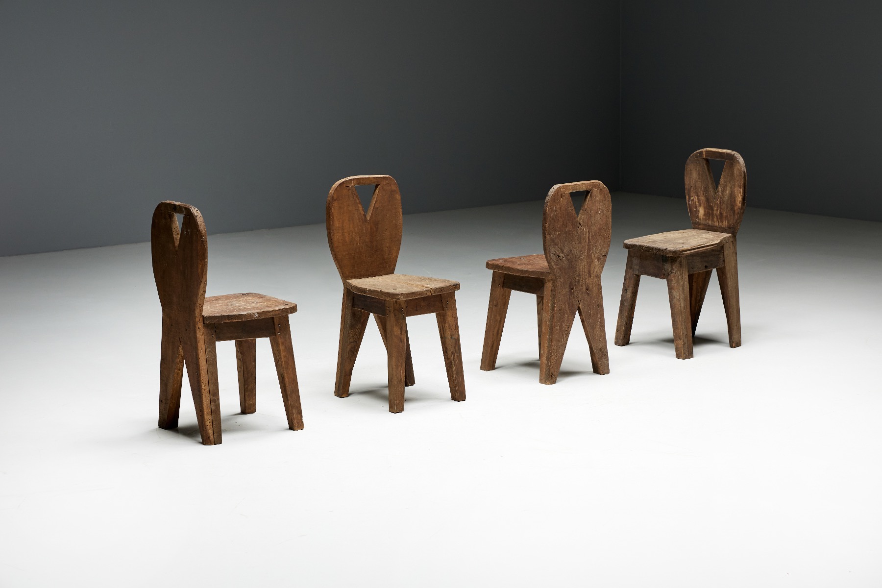 1950s alpine chairs in art populaire style