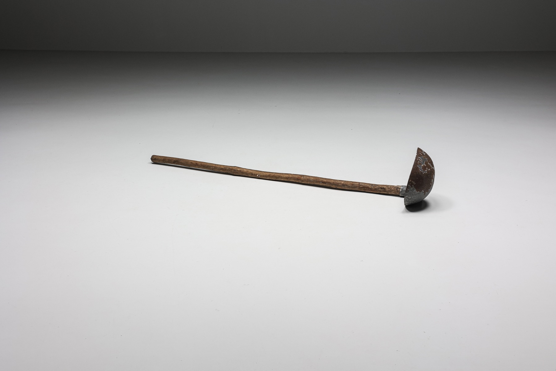 1950s large wooden spoon in wabi sabi design