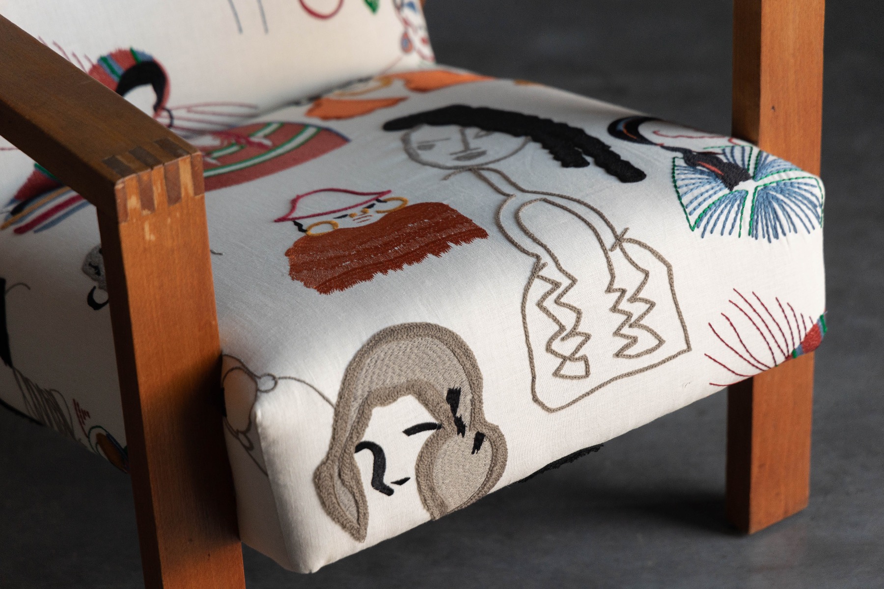 1960s modernist chair in Dutch design with fabric