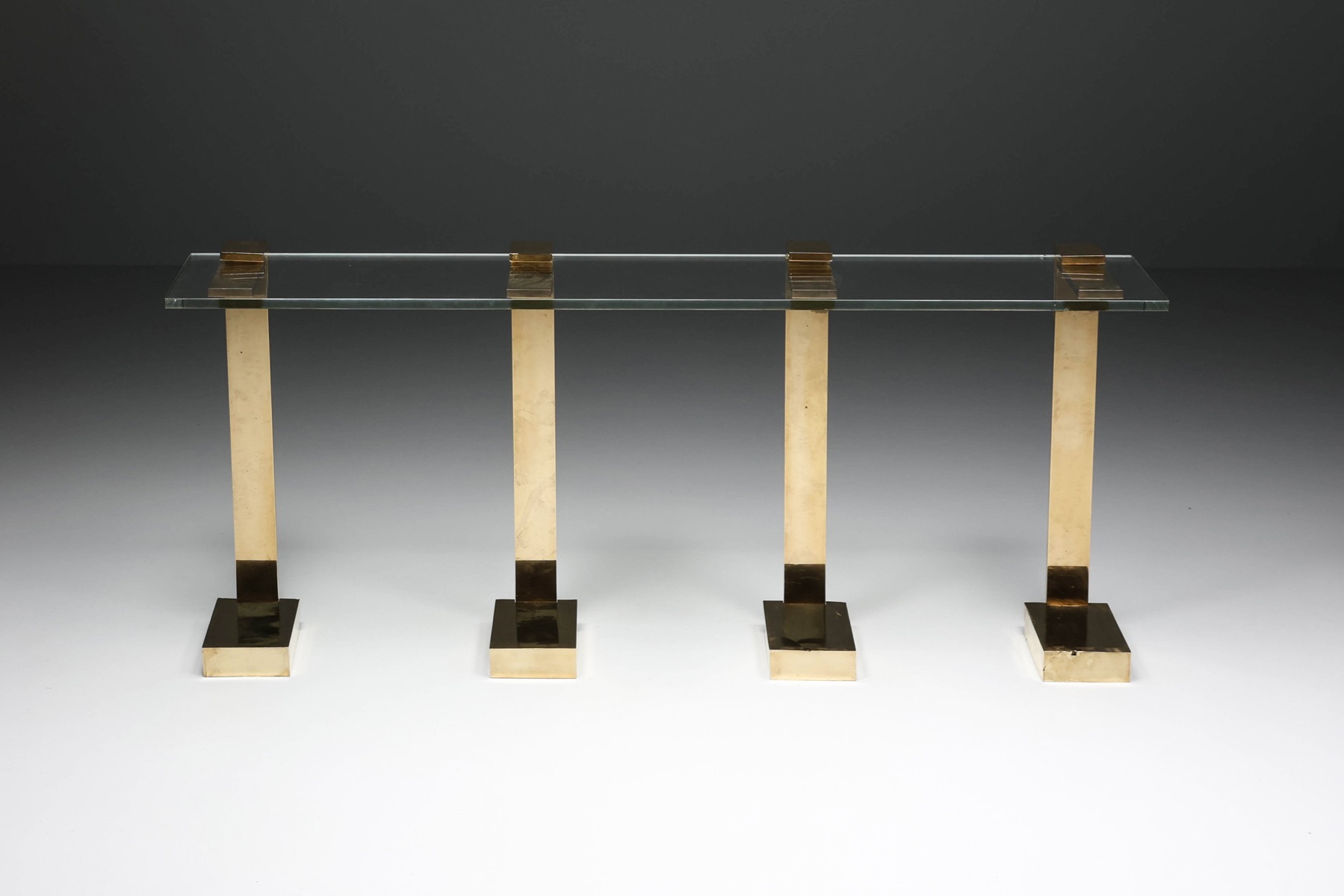 1970s brass side table in Regency style design