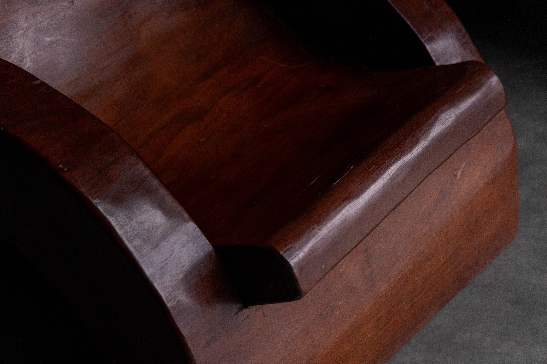 1970s sculptural wooden lounge chairs from Brazil